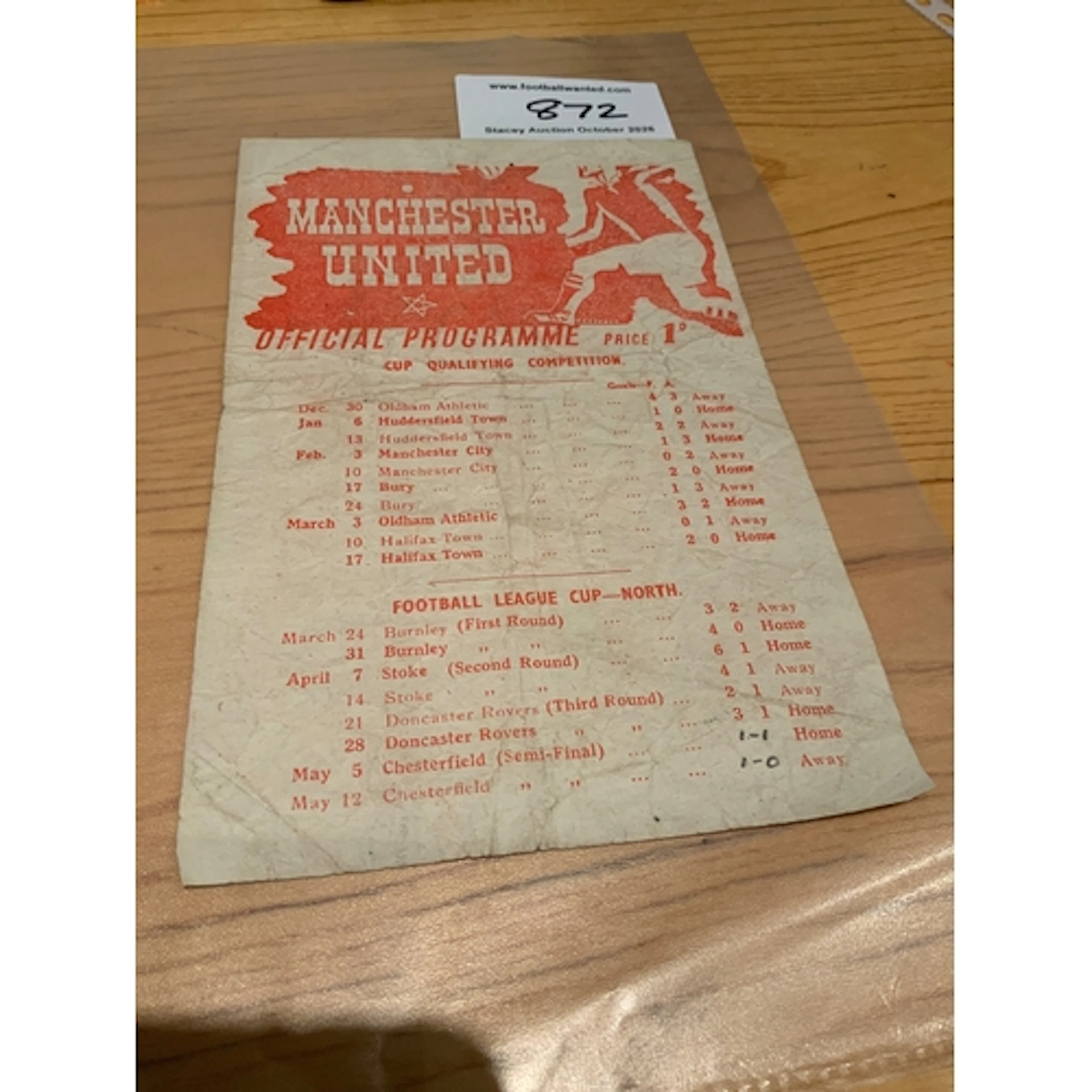 44/45 Manchester United v Chesterfield Semi Final Football P...