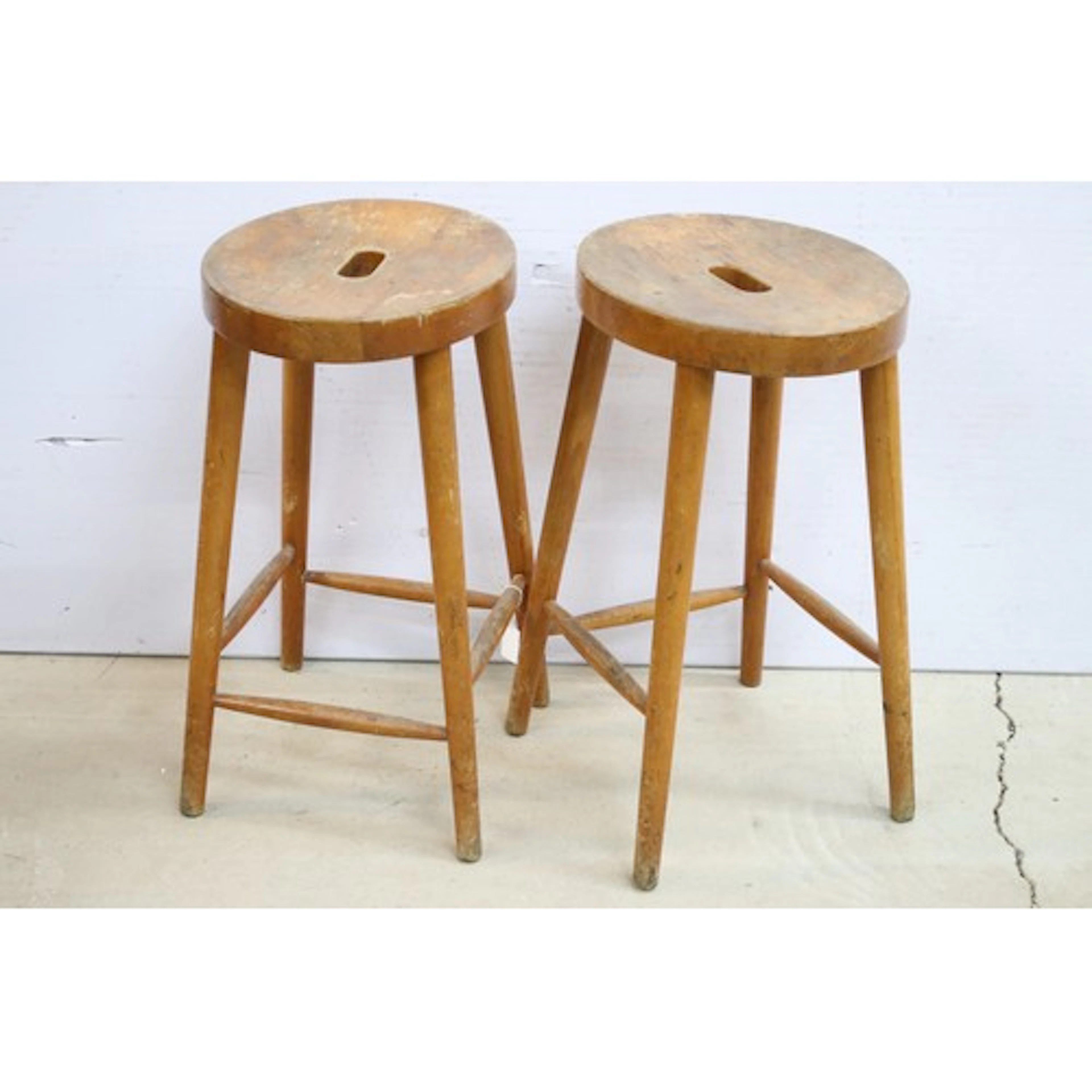 Pair of mid 20th century industrial or laboratory wooden sto...