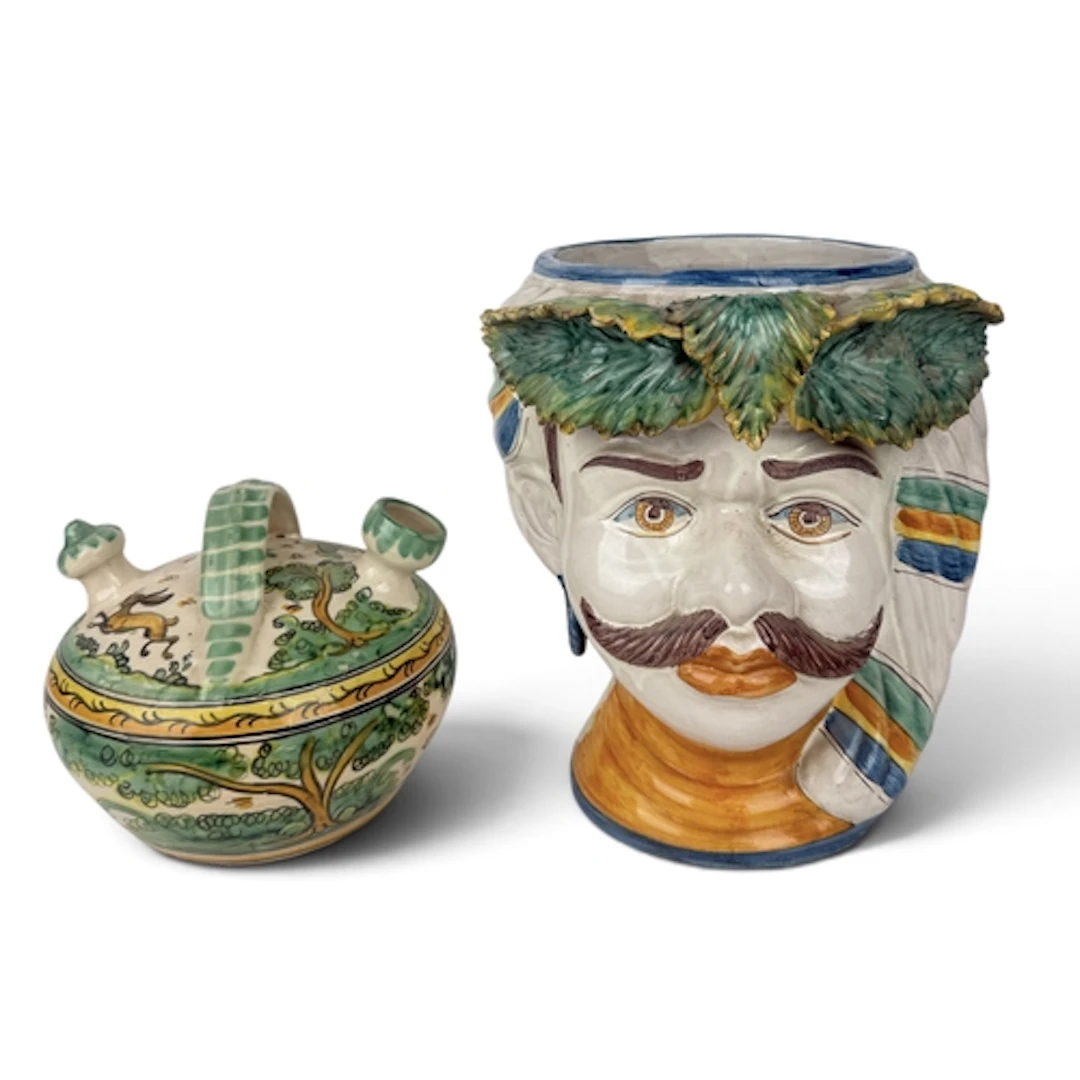GIACOMO ALESSI: A CAGLARIATRONI CERAMIC PLANTER TOGETHER WIT...