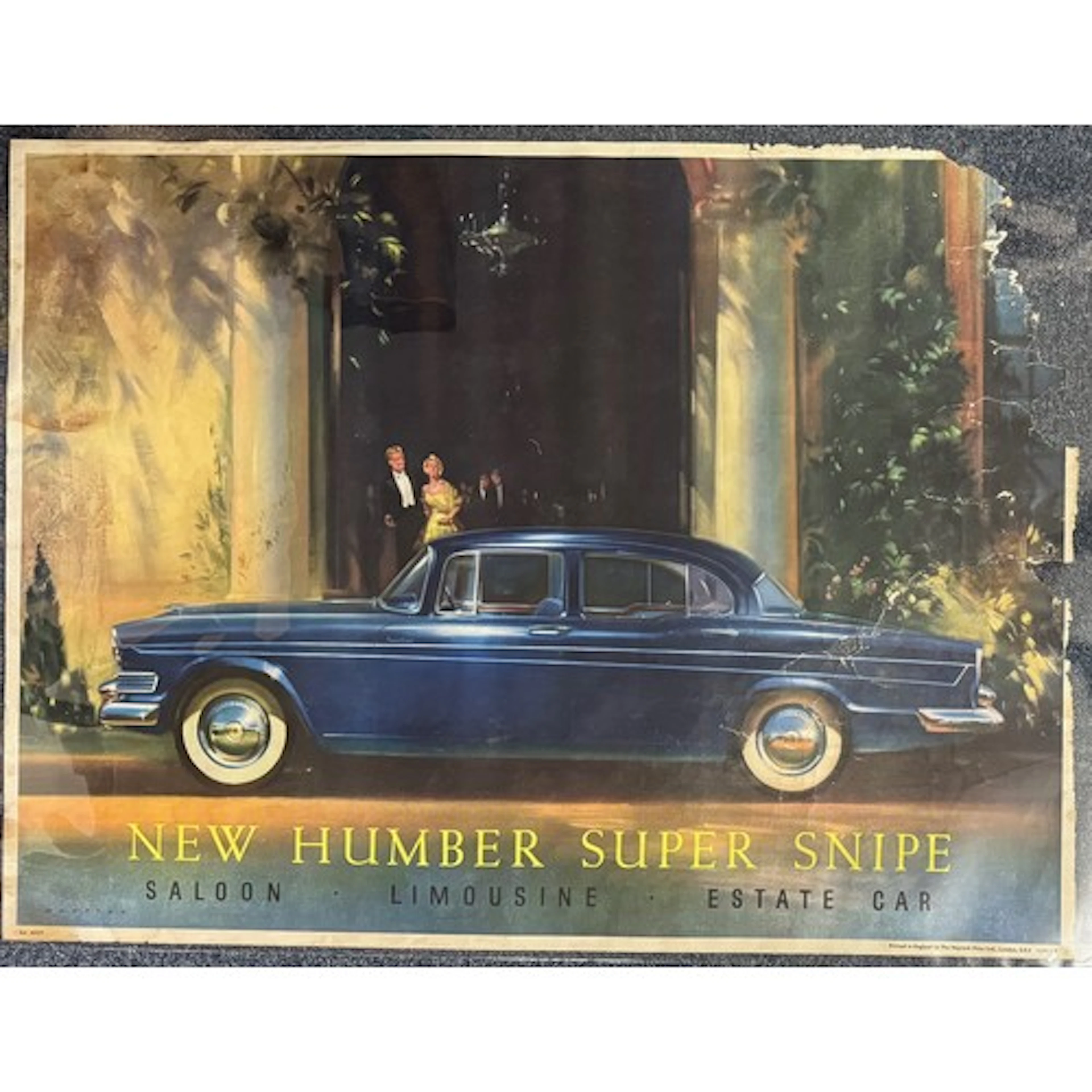 1958 onwards Humber Super Snipe unframed dealer showroom pos...