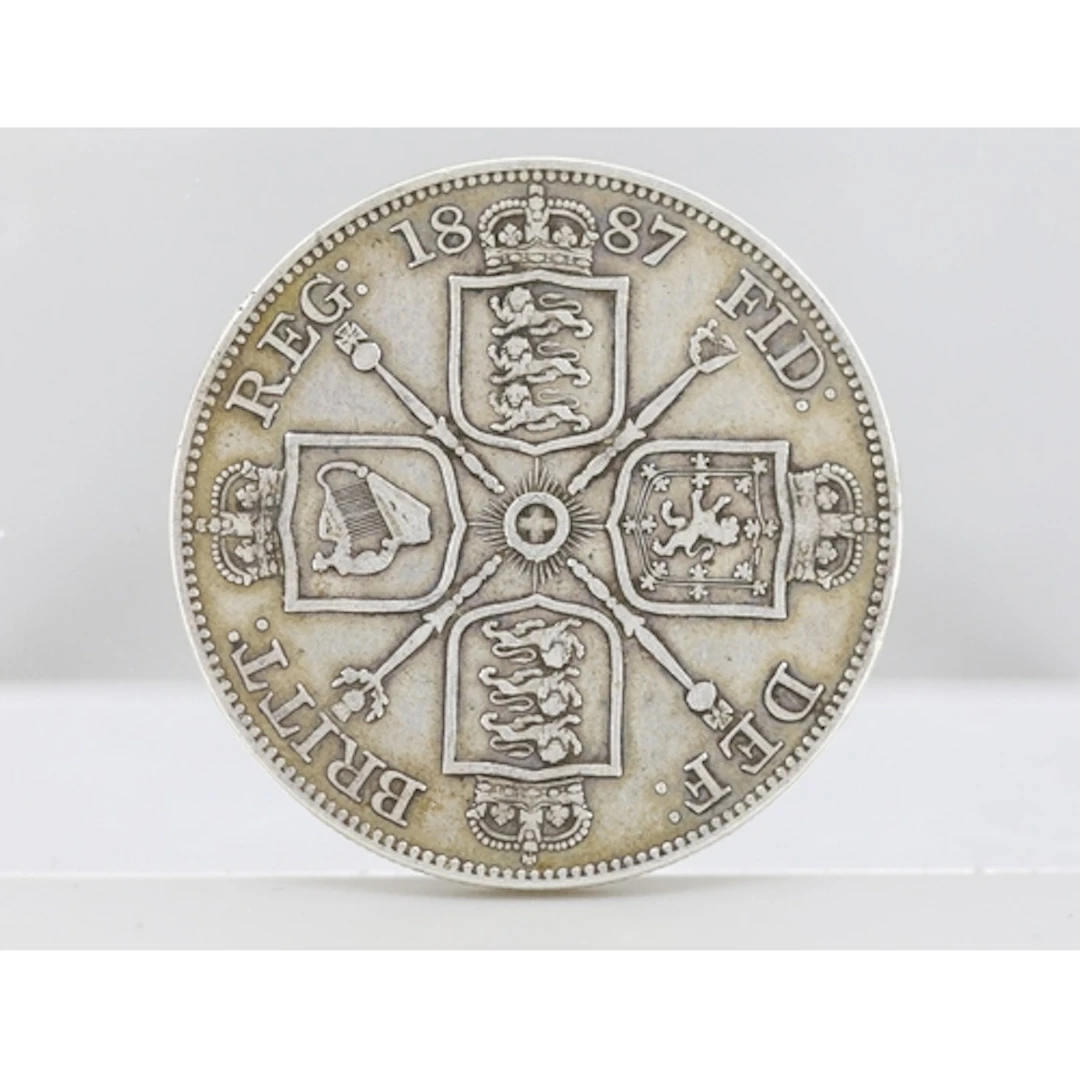 Sterling Silver British Double Florin Coin, Queen Victoria J...