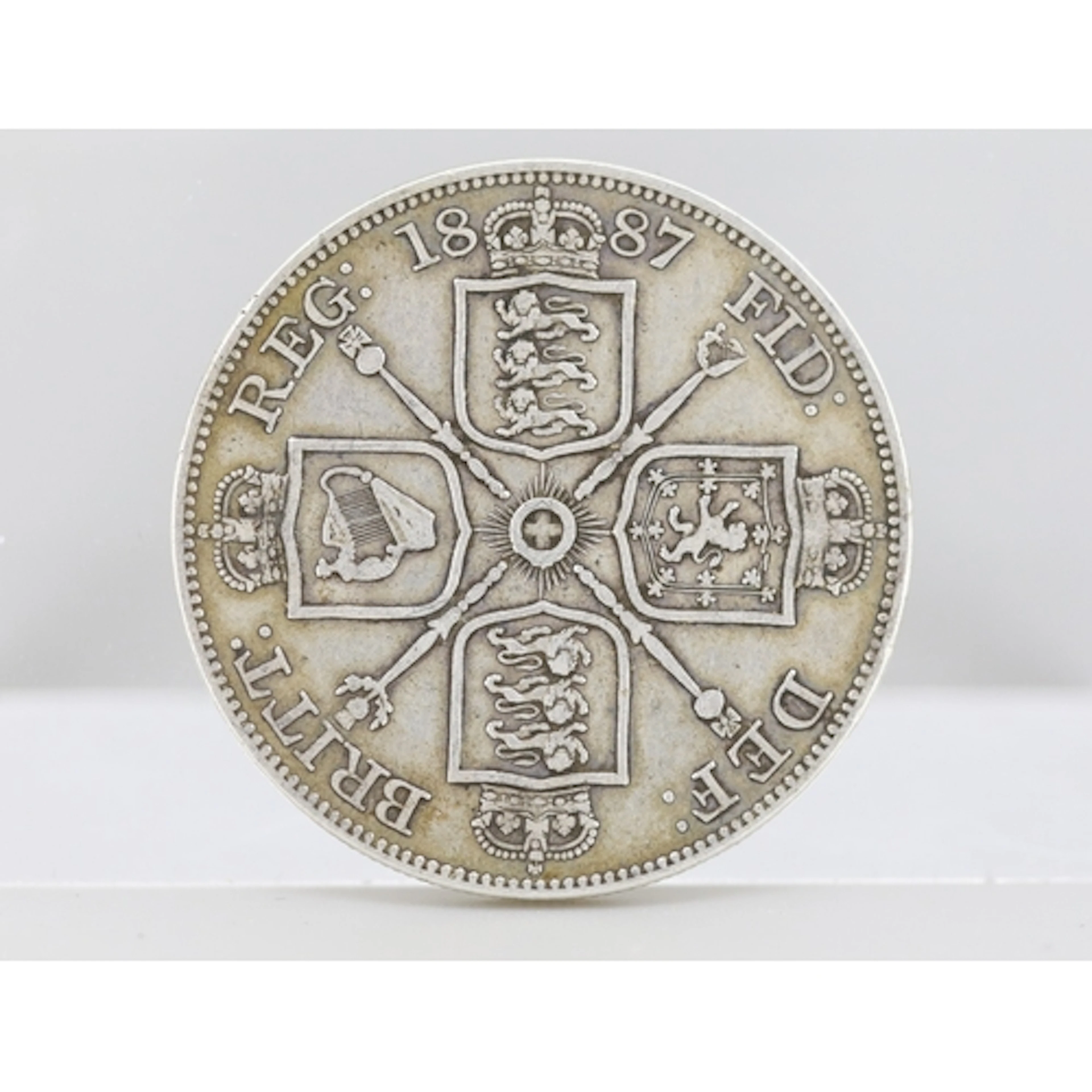 Sterling Silver British Double Florin Coin, Queen Victoria J...