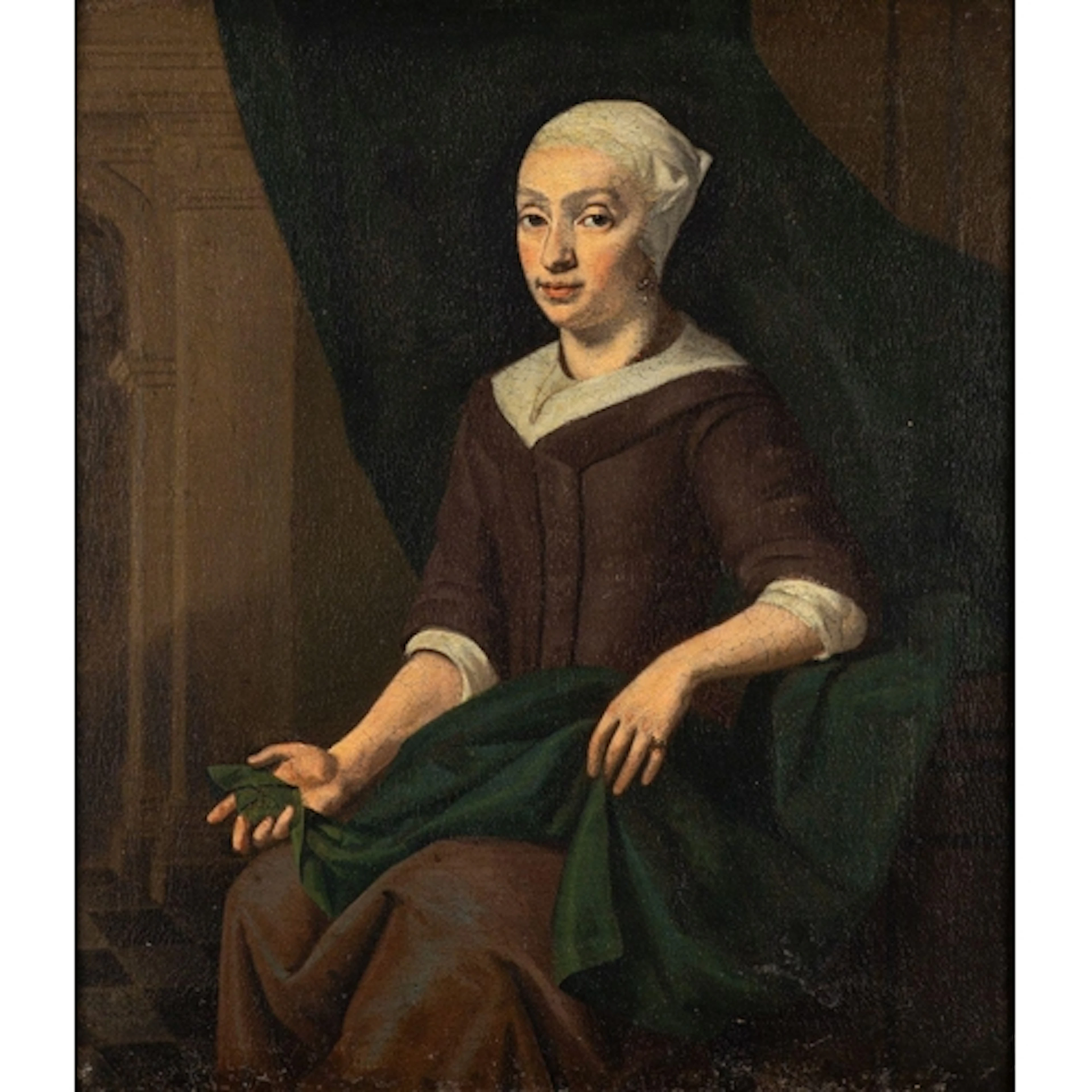 Attributed to Nicolaes Maes (Dutch,1634-1693) - Portrait of...