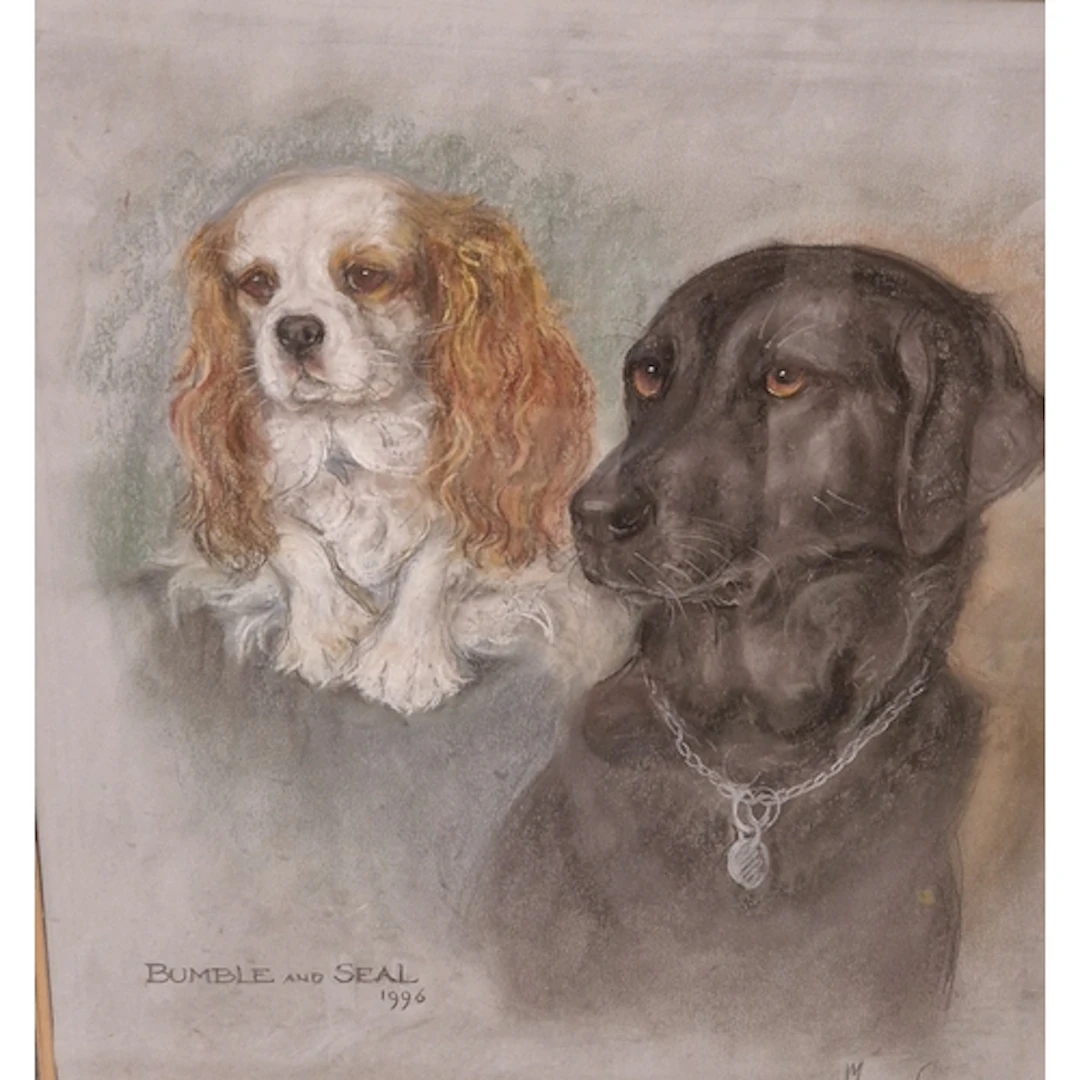 MARJORIE COX. Bumble and Seal, signed and dated 1996, pastel...