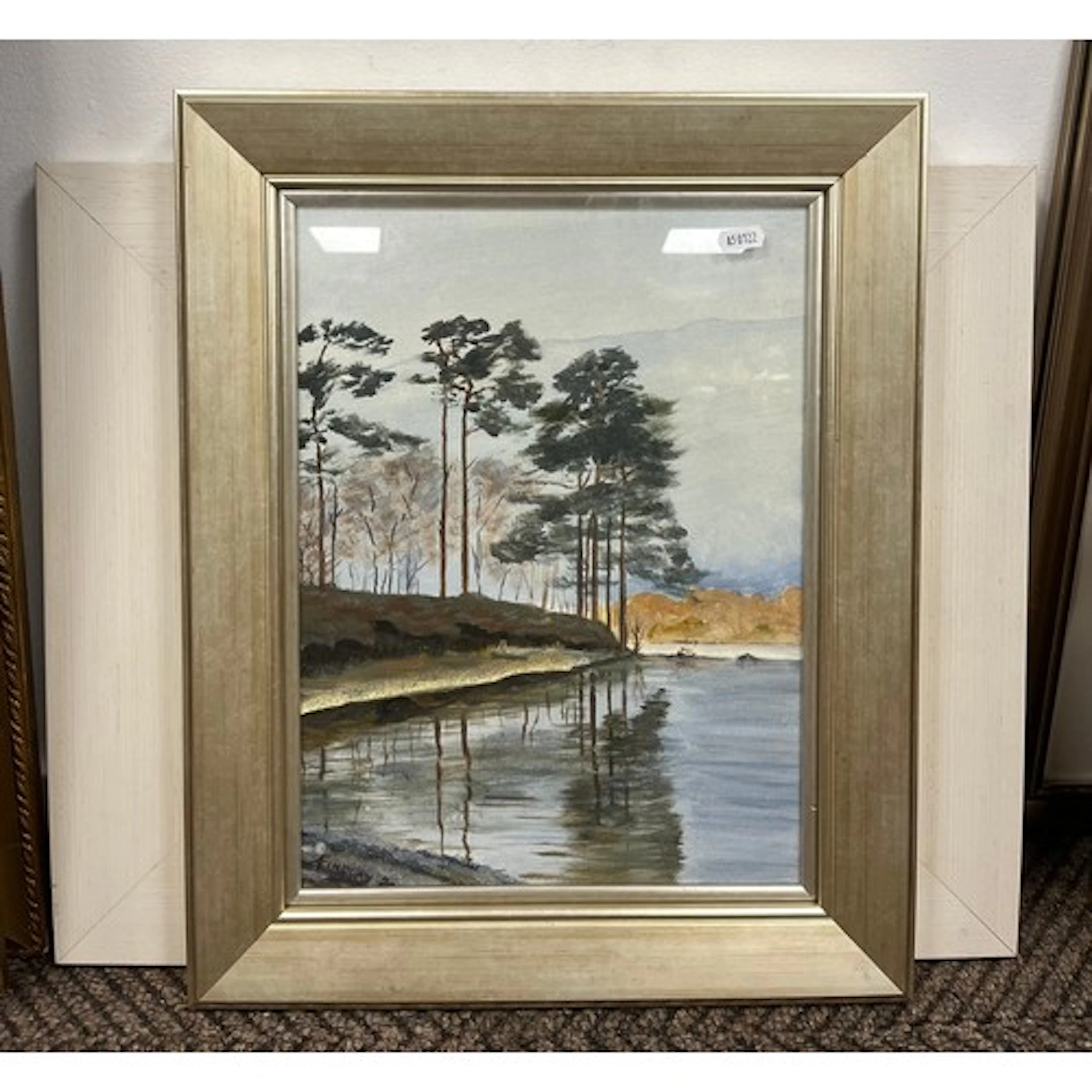 Three framed oil paintings. (3)