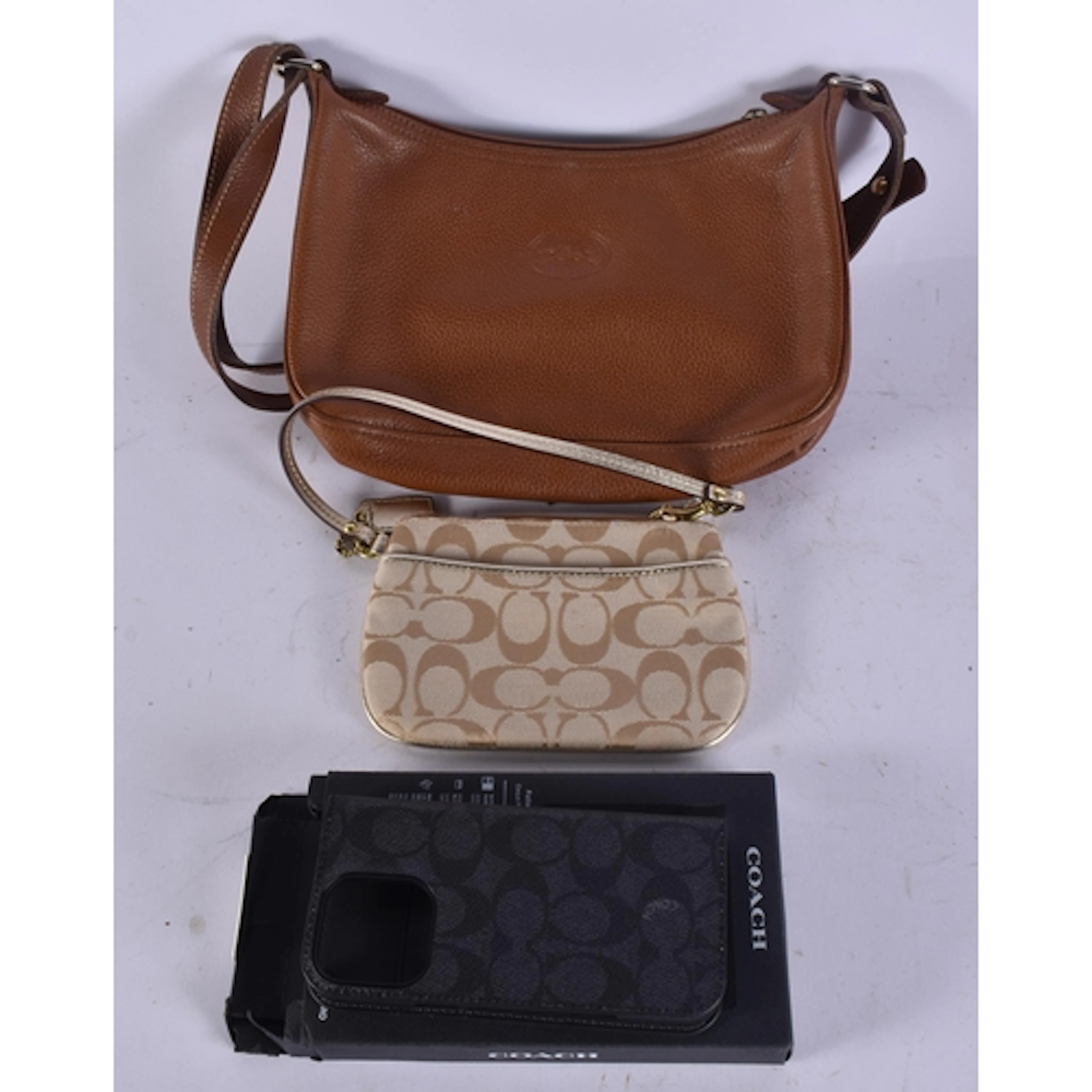 Longchamp Crossbody Handbag w/Coach Coin purse/Pouch iPhone ...