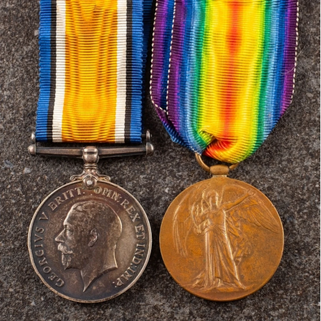 A WWI pair to '31113 Pte. W H Onions S Lan R' War Medal and ...