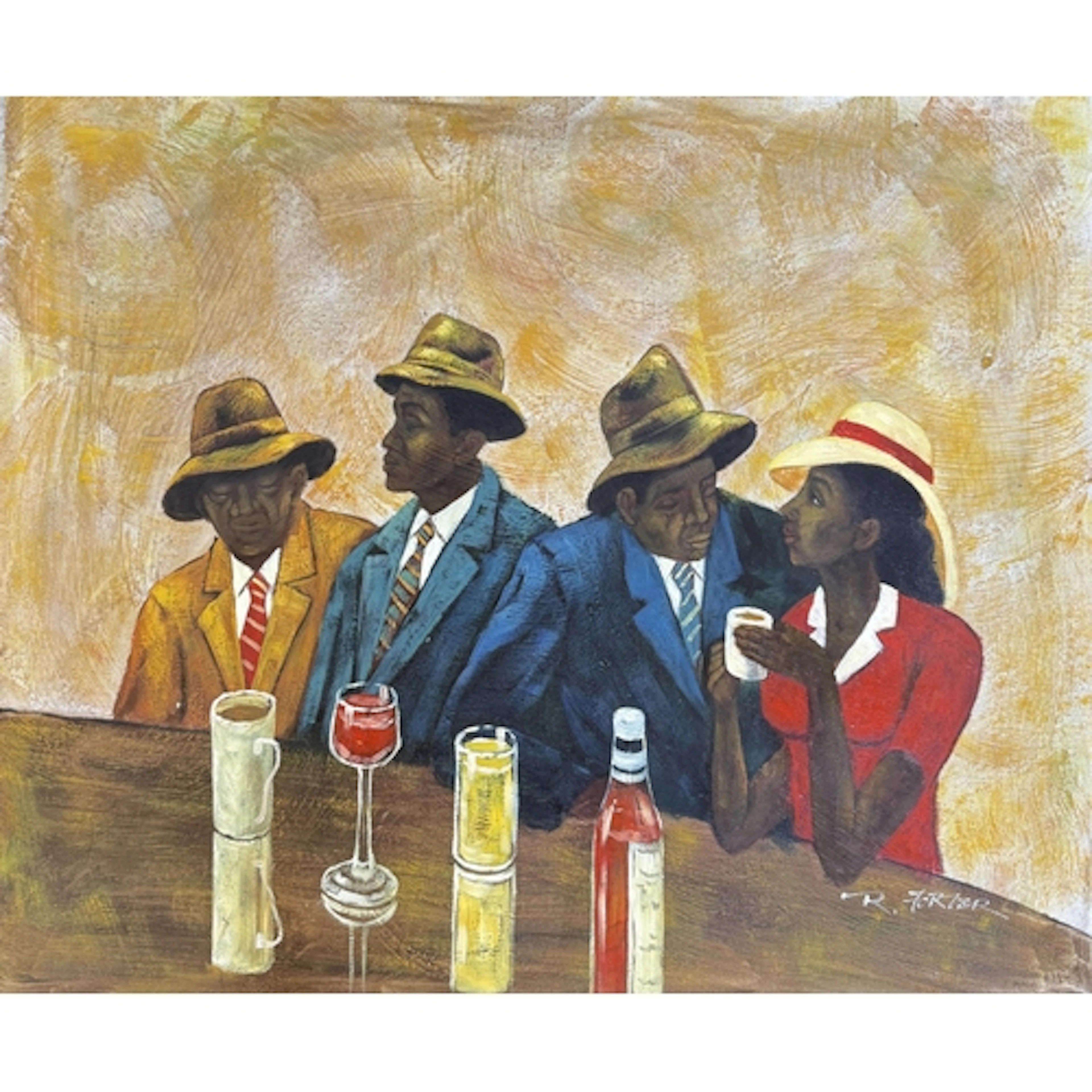 20TH CENTURY AMERICAN SCHOOL: FOUR AFRICAN AMERICAN FIGURES ...