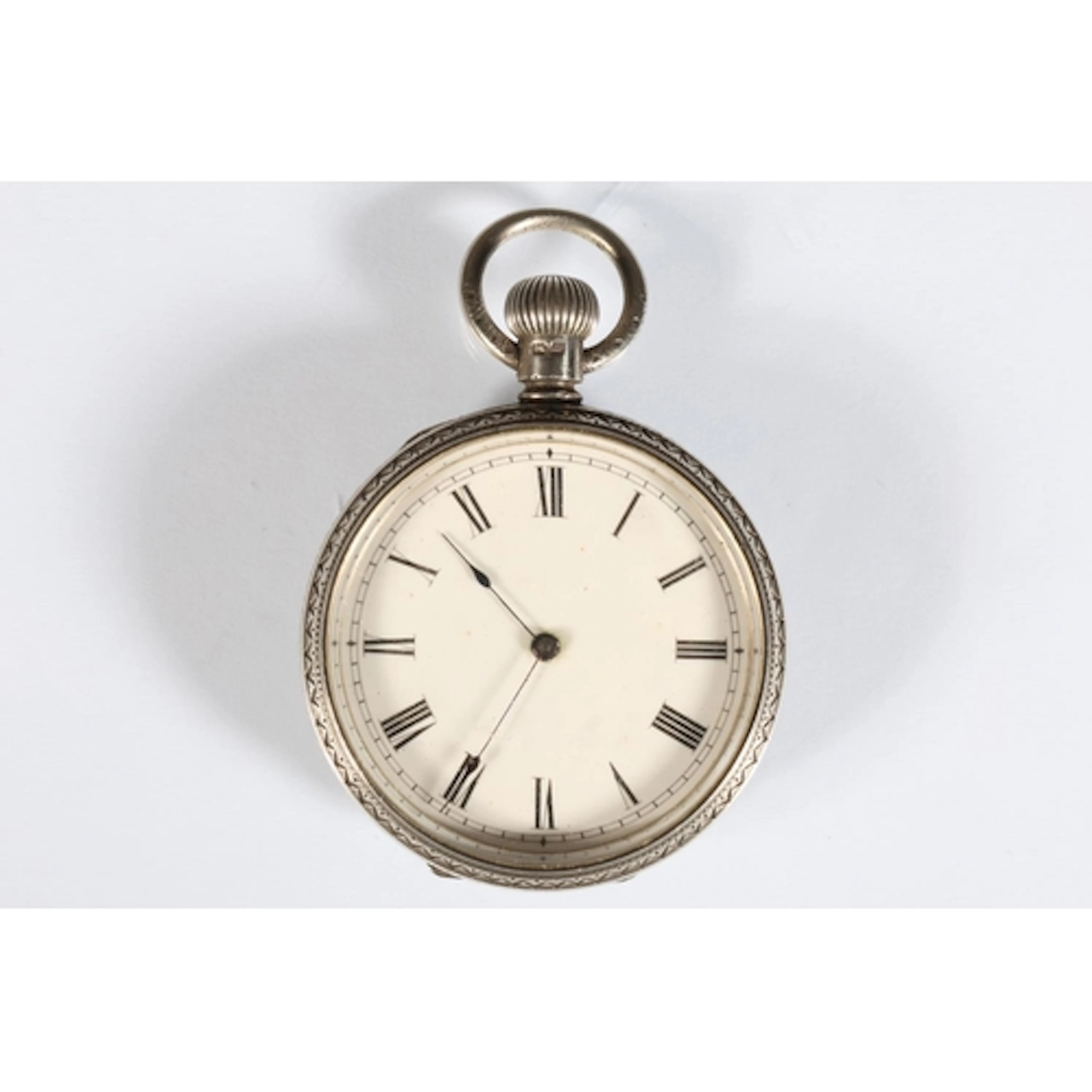 Silver pocket watch the worked stamped 'AM WATCH CO MASS ROY...