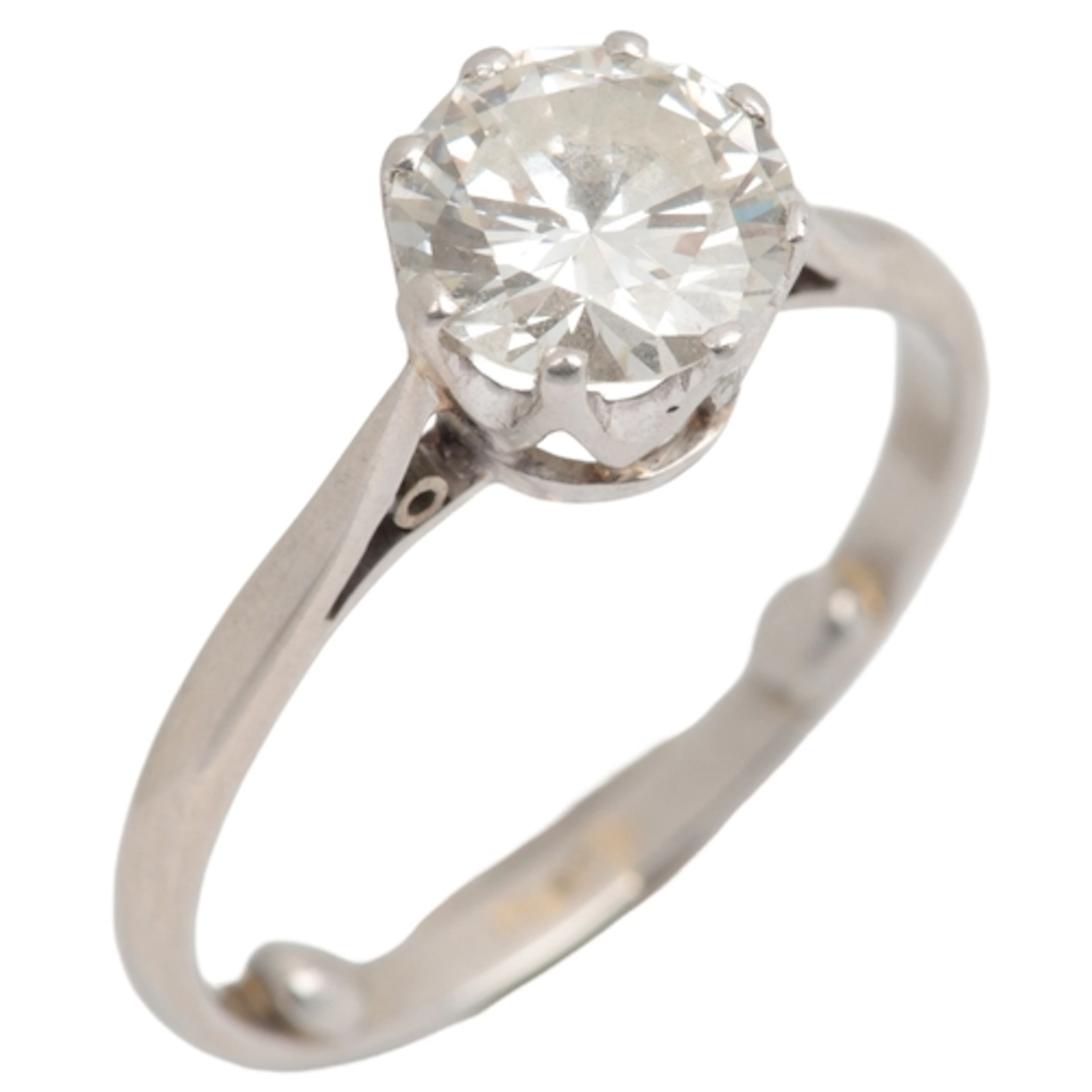 A diamond solitaire ring, claw-set with a brilliant-cut diam...