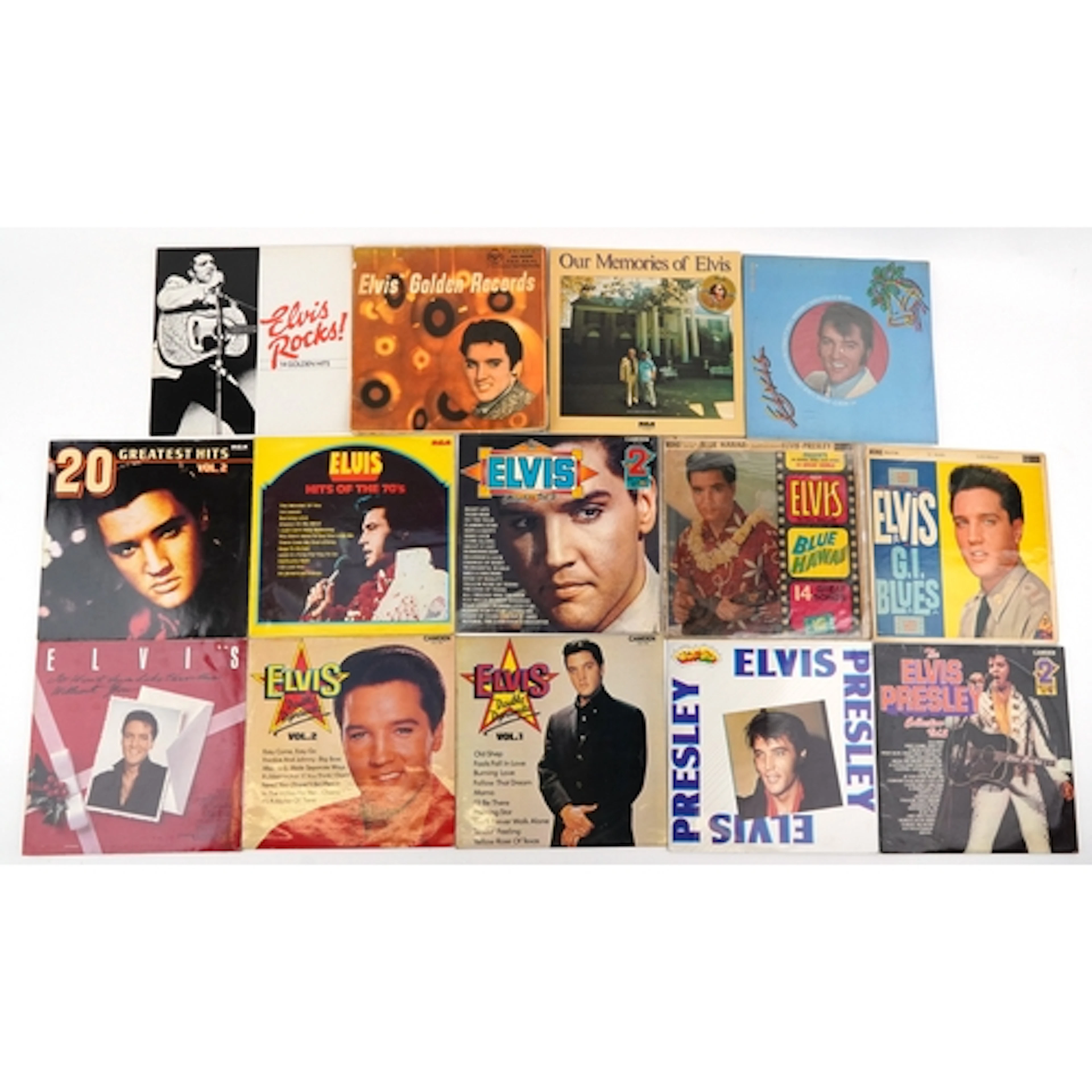 Collection of Elvis Presley vinyl LP records including Blue ...