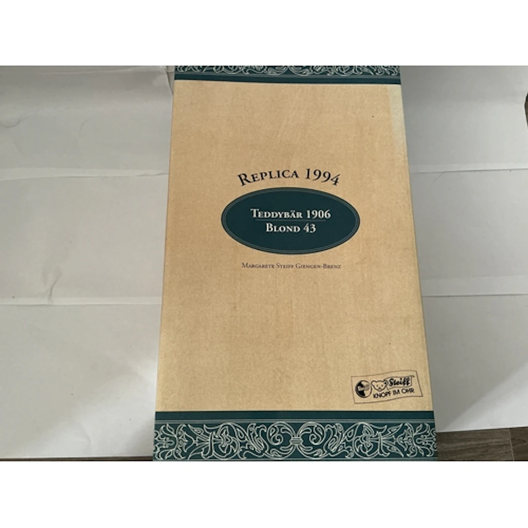 A Boxed 1994 Replica of 1906 Blond 43 Steiff Teddy Bear. No ...