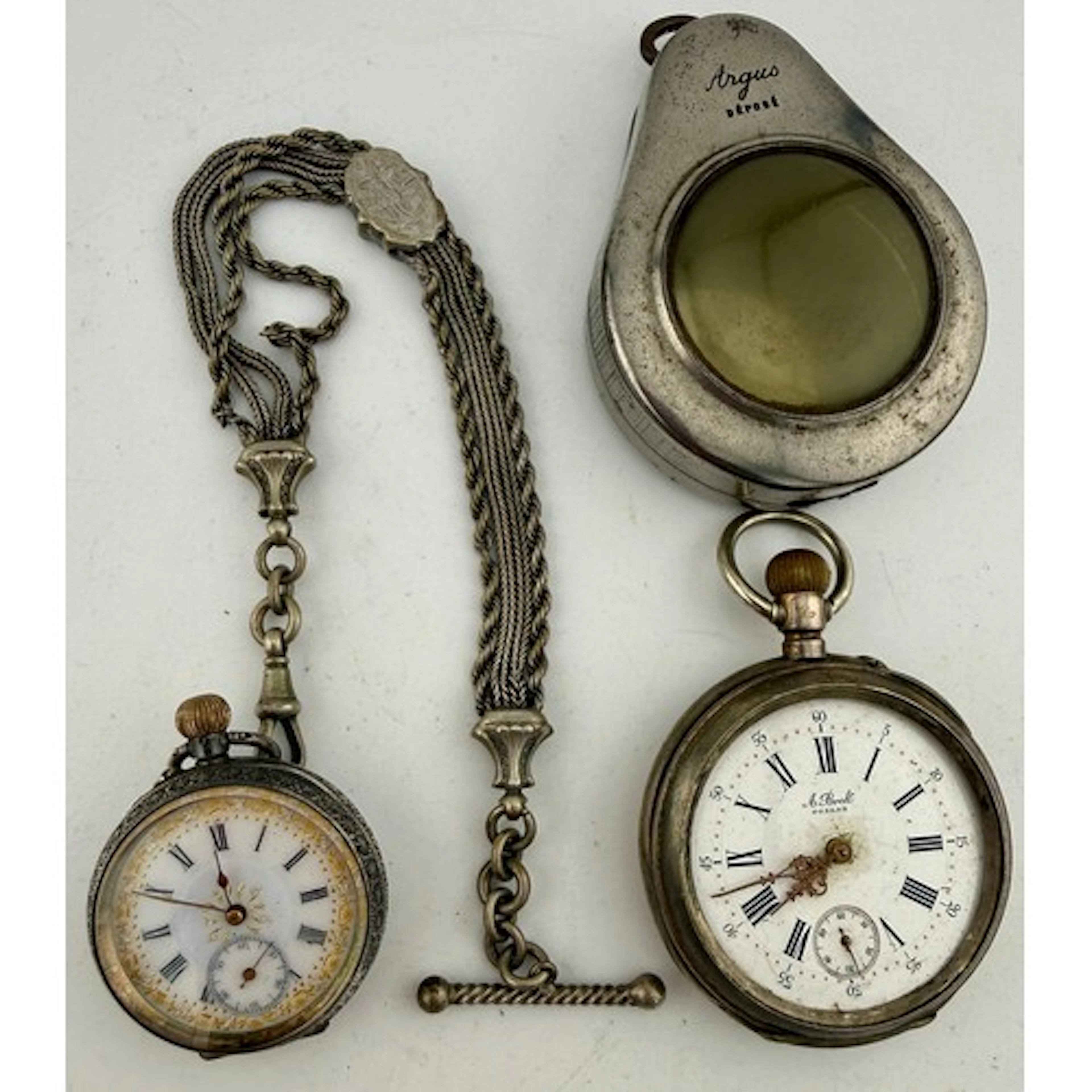Two continental silver pocket watches, one marked .935, the ...