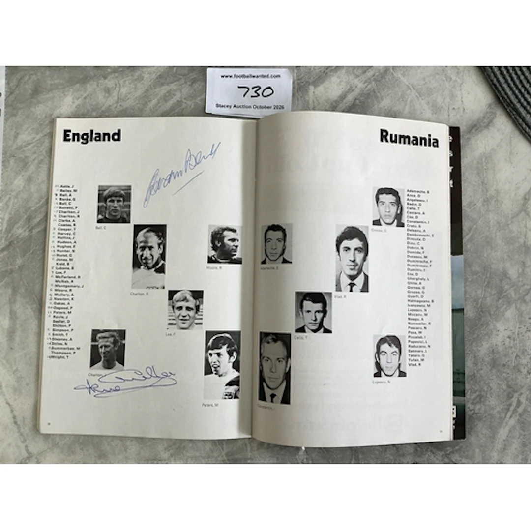 England 1970 World Cup Signed Football Programme: Official r...