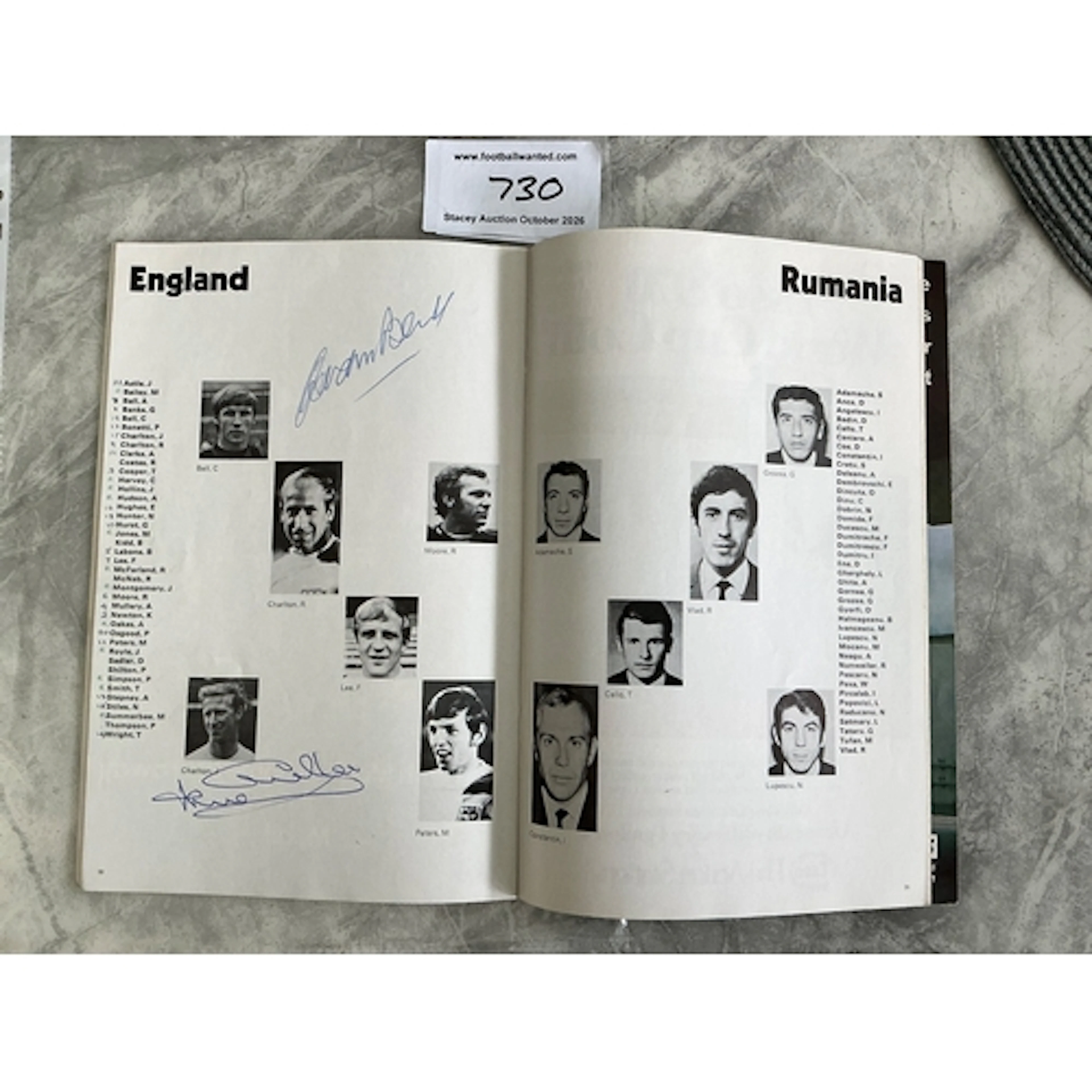 England 1970 World Cup Signed Football Programme: Official r...