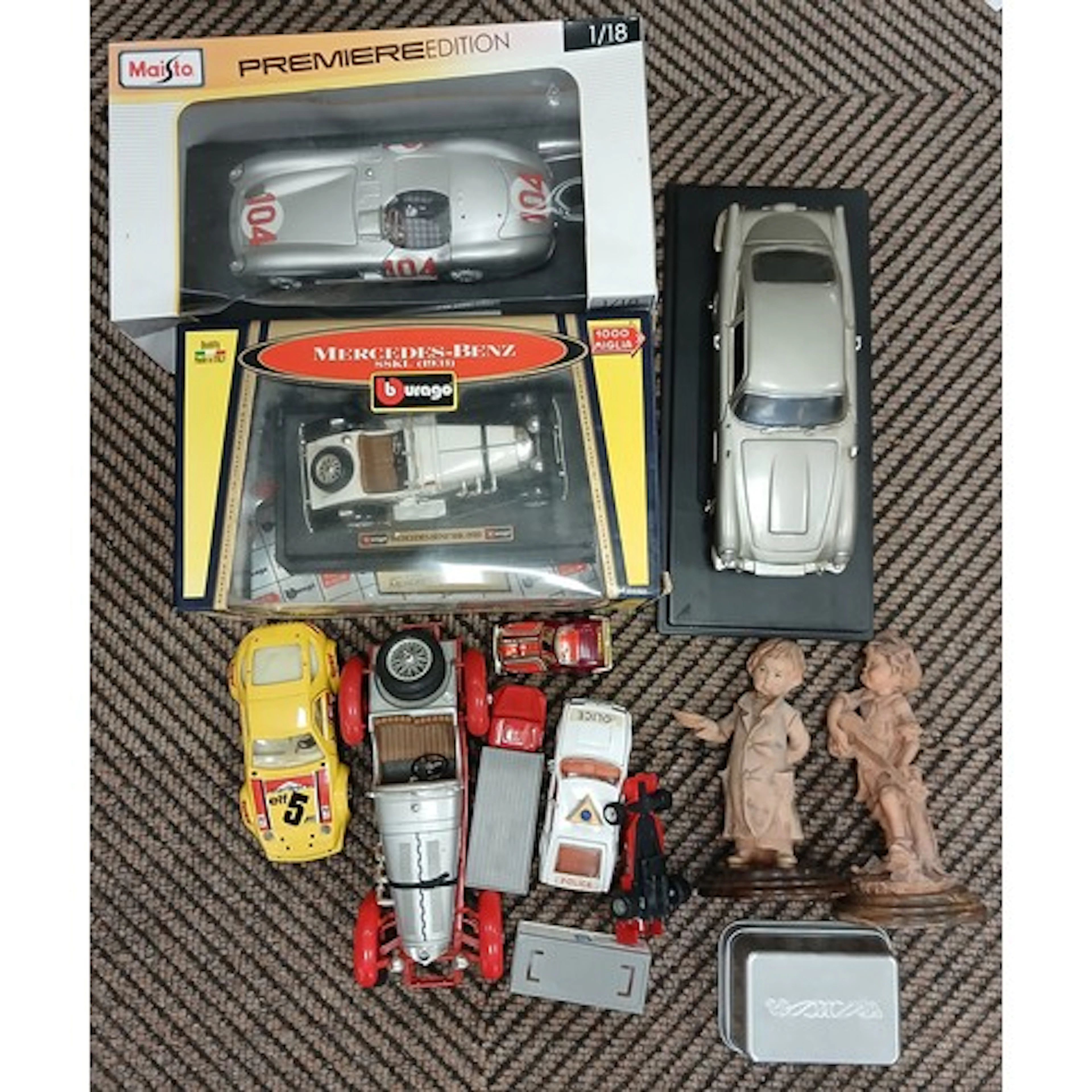 Collection of model cars to include Mercedez Benz, etc.