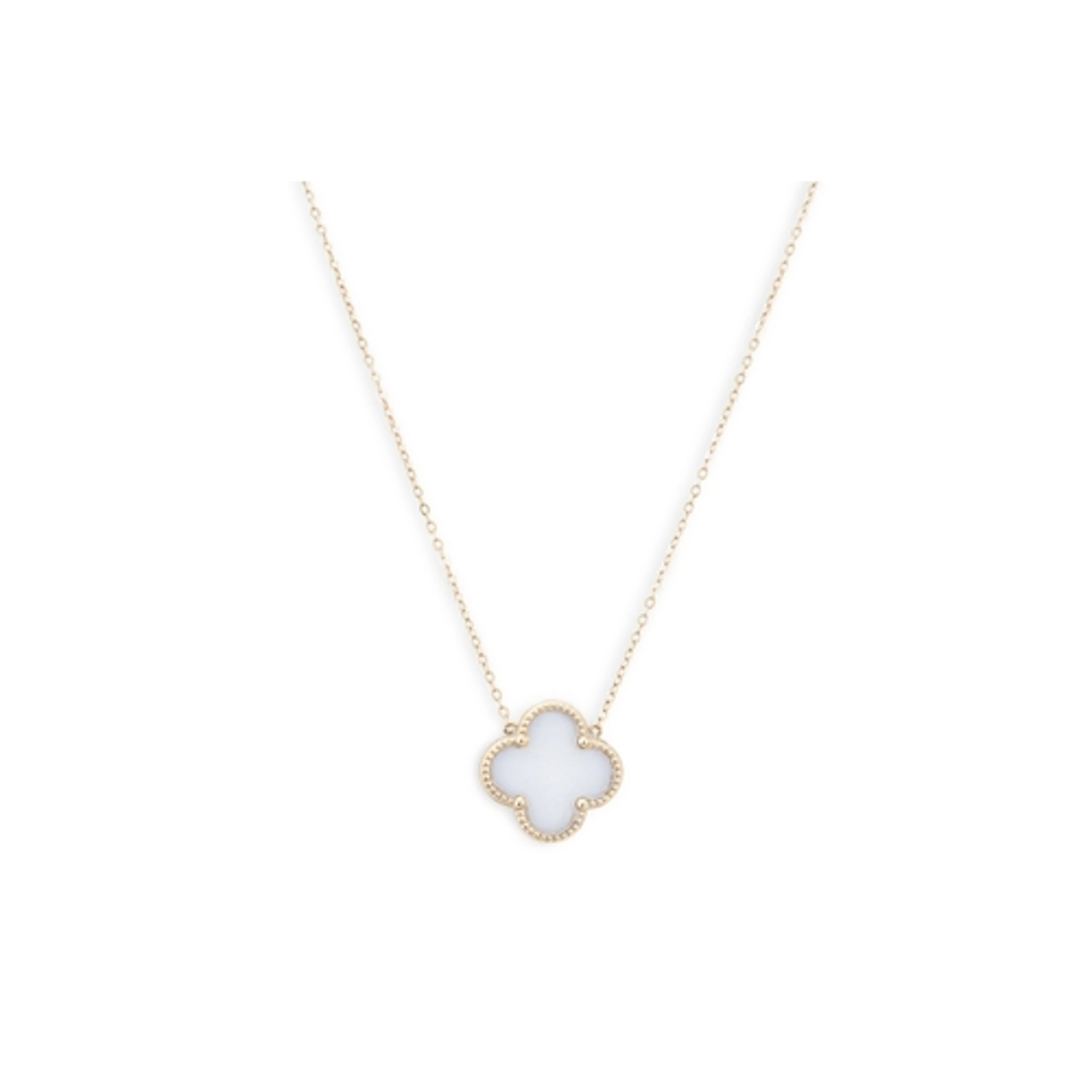 A STONE SET PENDANT, of quatrefoil motif, mounted in 14ct ye...