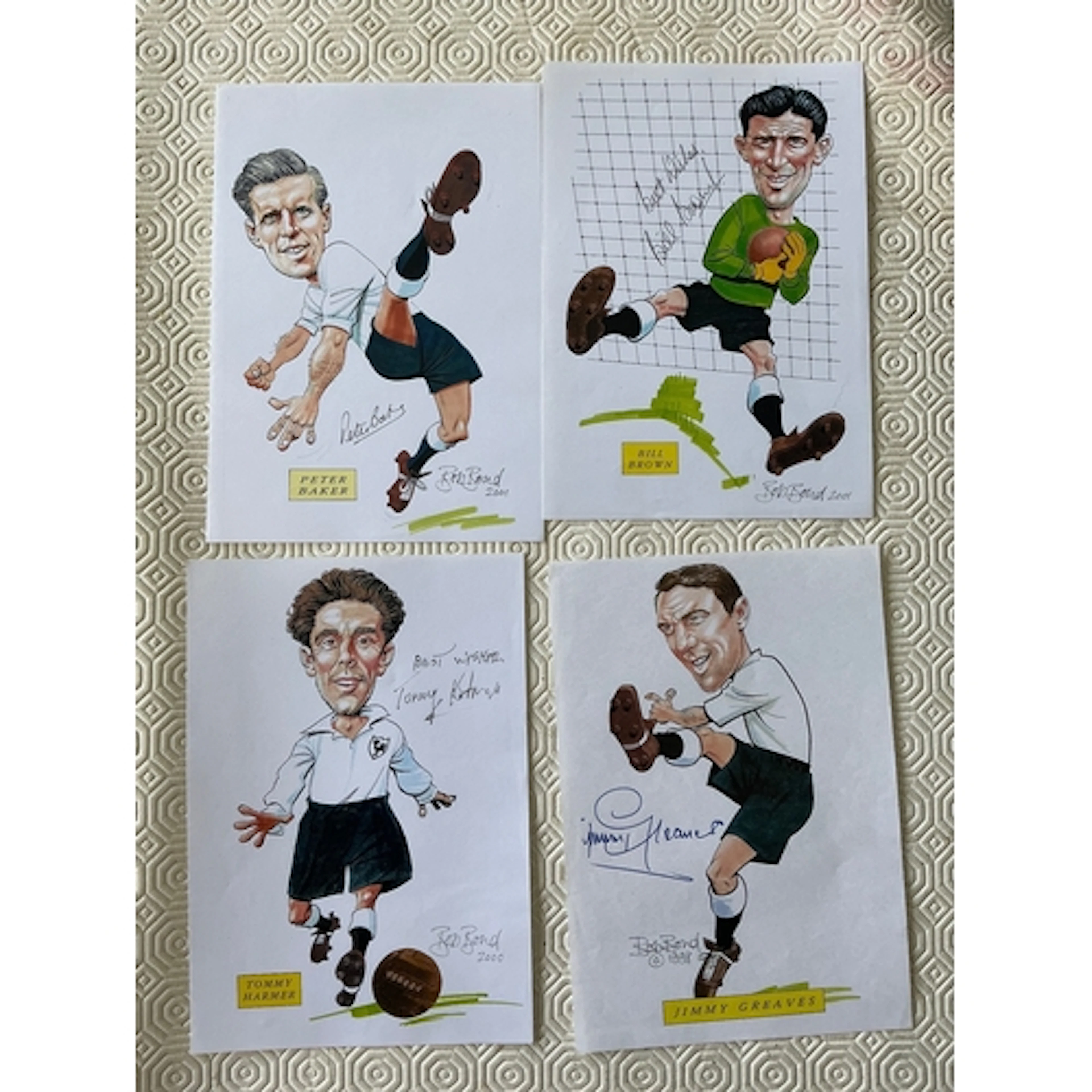 Tottenham Double Team Signed Football Caricatures: Produced ...