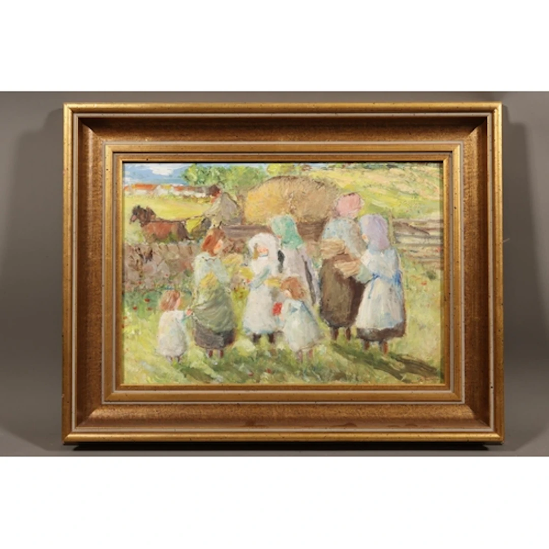 MEG FORREST of North Berwick, Harvest Time, oil painting on ...