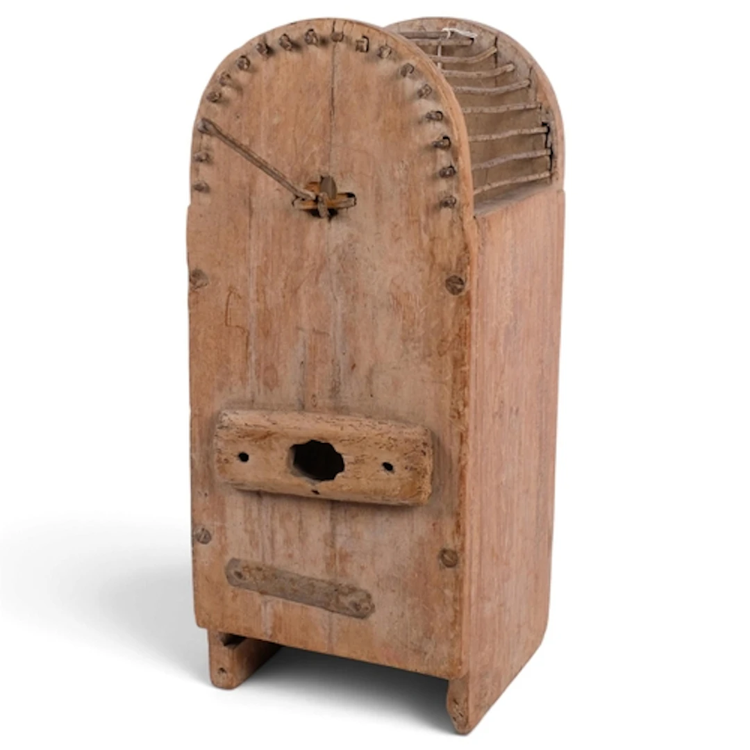 An Indian hardwood and iron rat trap, H50cm