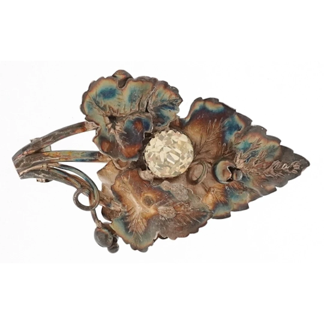 Stainton Brothers, Victorian silver and paste set leaf desig...