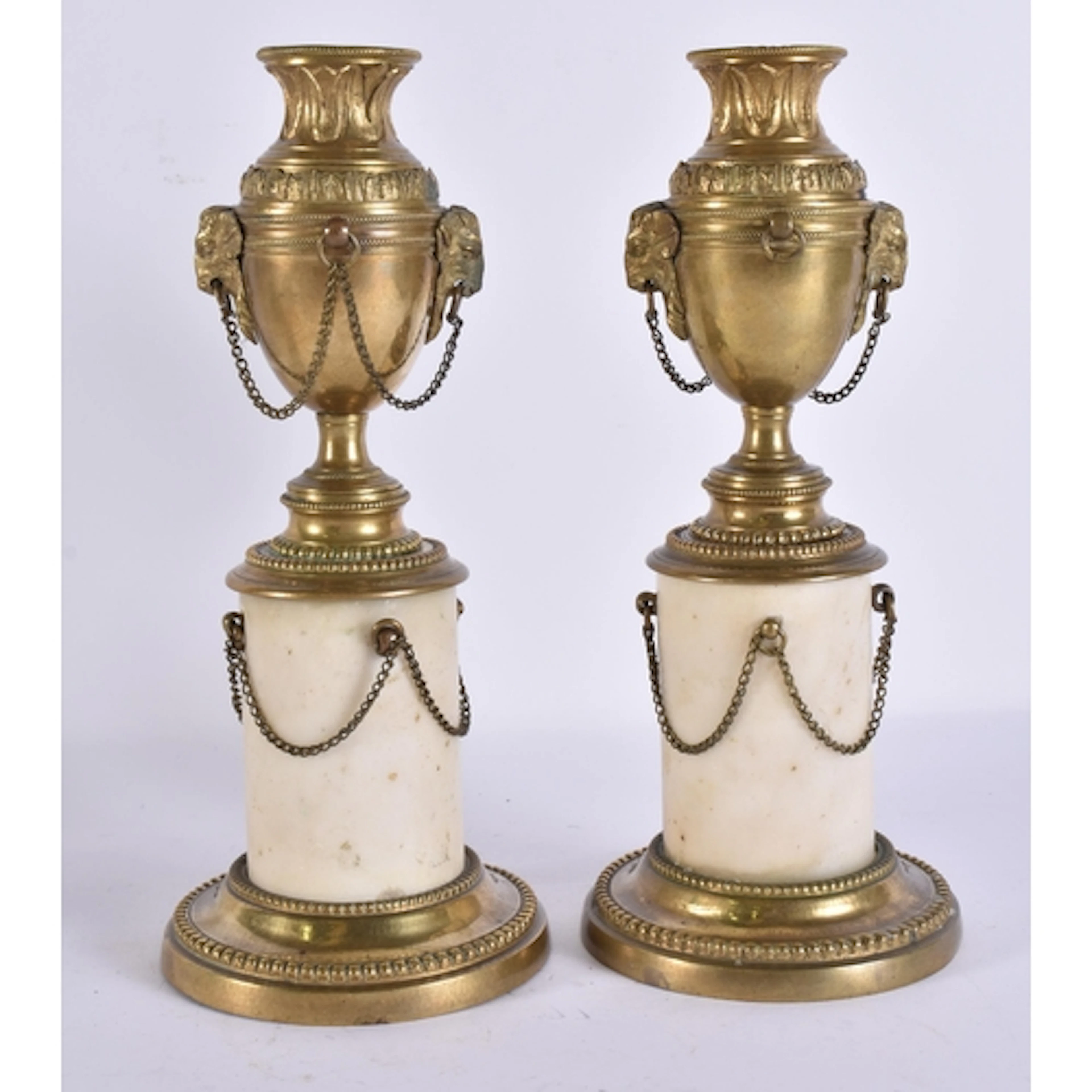 A PAIR OF LATE 19TH CENTURY FRENCH BRONZE AND MARBLE CASSOLE...