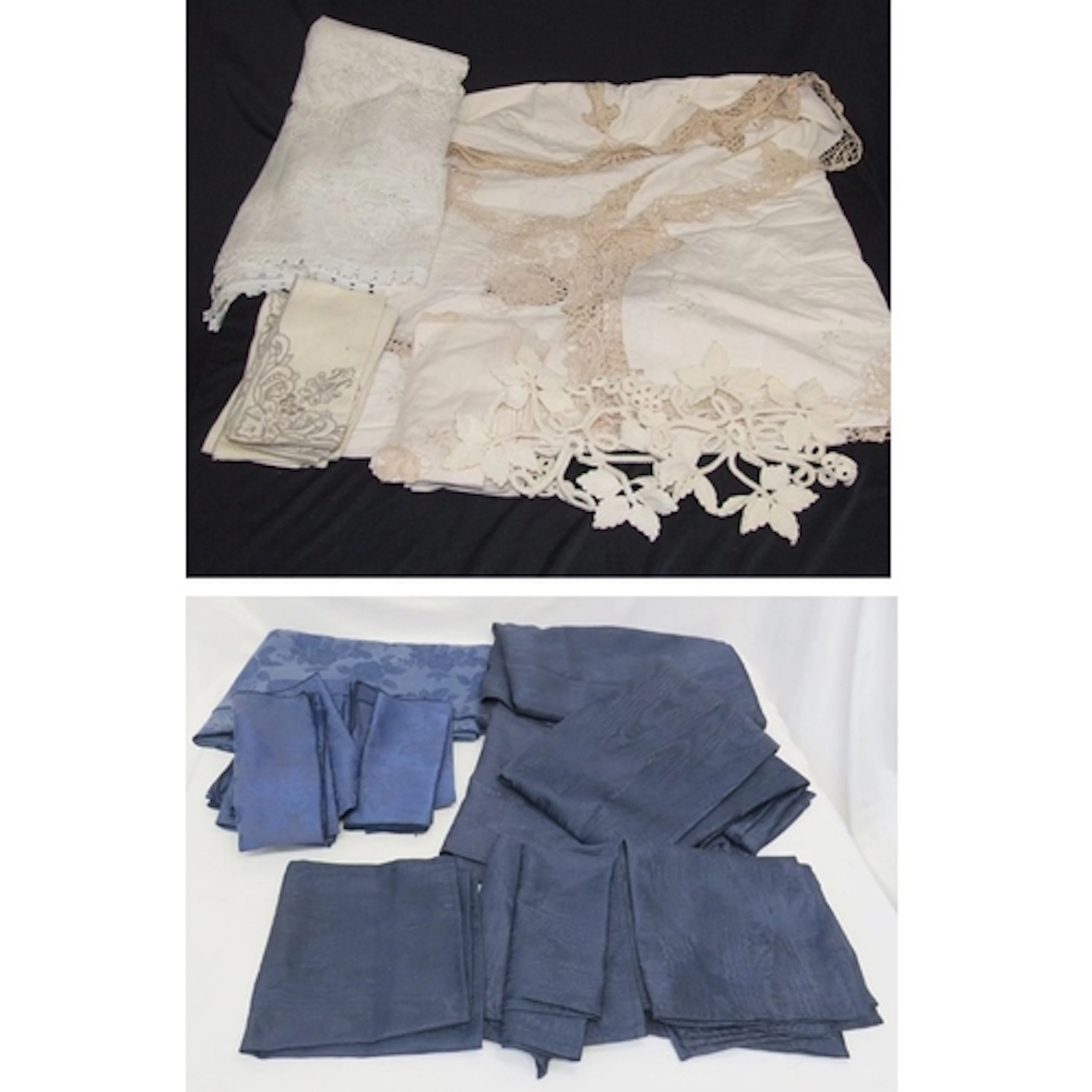 Vintage Linens incl. tablecloths, net curtain, napkins & Roy...