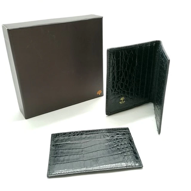2 Mulberry vintage black croc credit card holders largest 10...