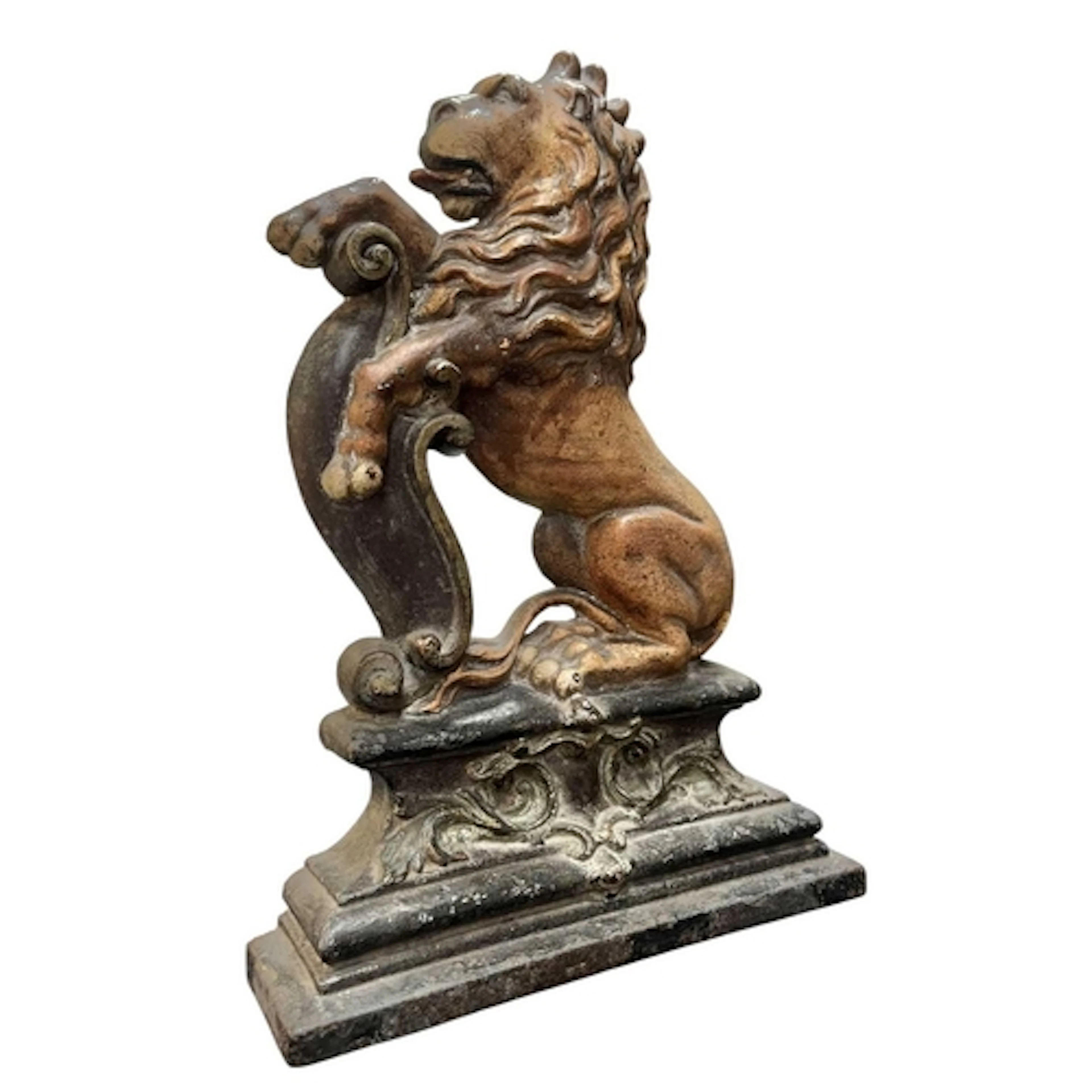 A Victorian 19th century cold painted cast iron figural door...