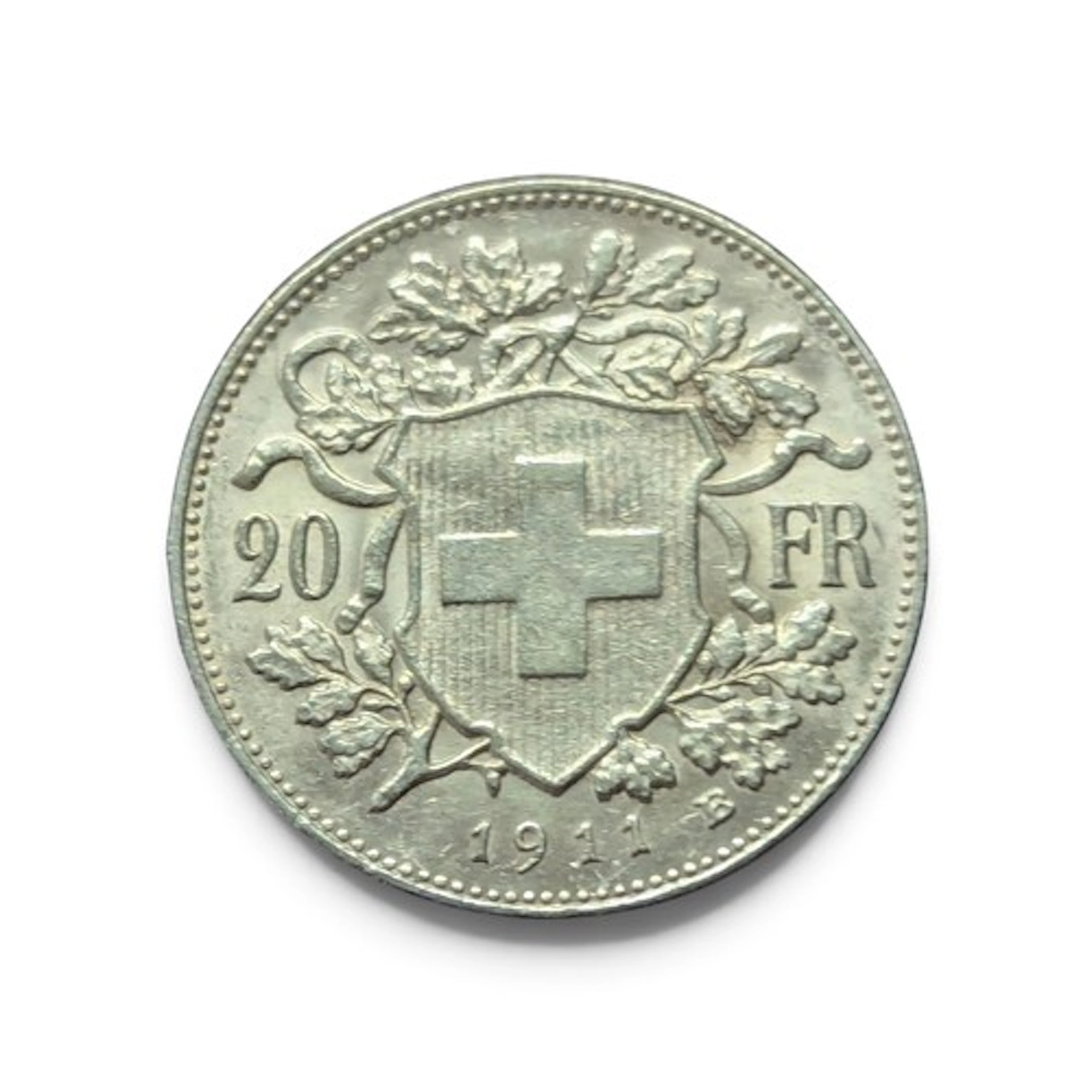 Numismatics - A Swiss 20 franc gold coin, 1911, 6.4g
