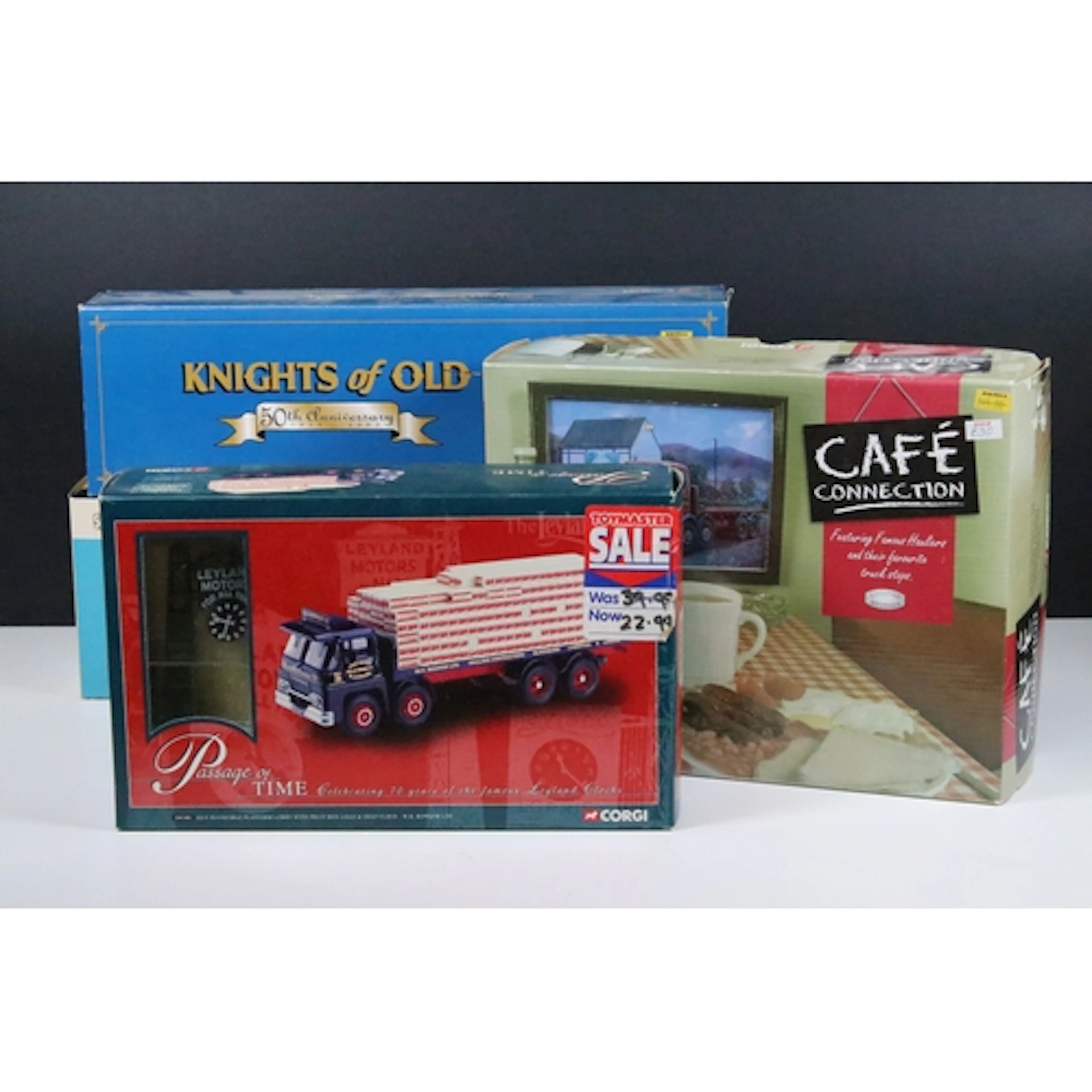 Four boxed Corgi 1/50 diecast models and sets to include 50t...
