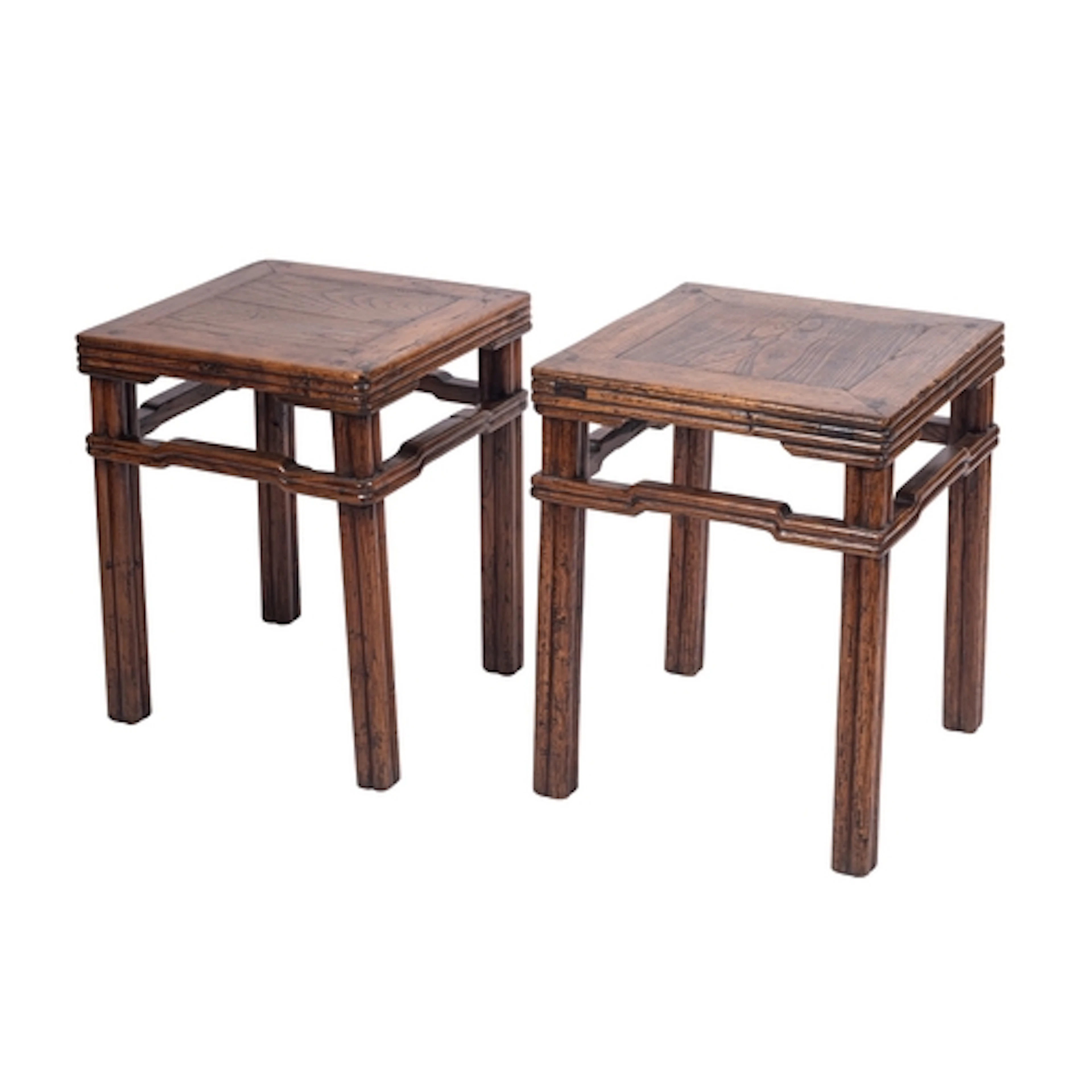 A pair of Chinese elm occasional or bedside tables, in 17th ...