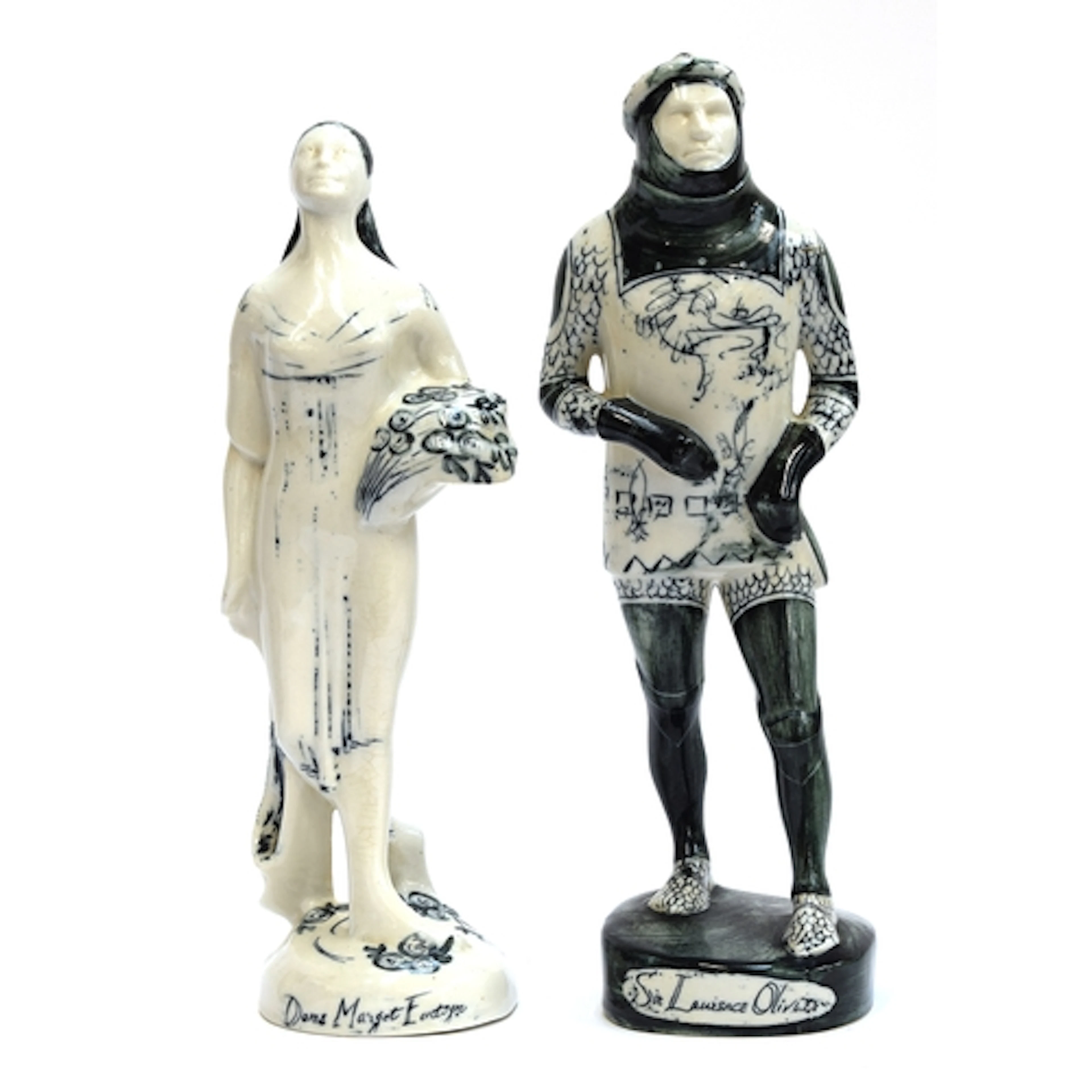 Susan Parkinson for Briglin Pottery, a rare pair of theatric...