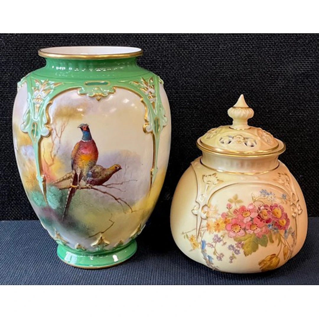 Royal Worcester - a Hadley ware porcelain vase, painted by A...