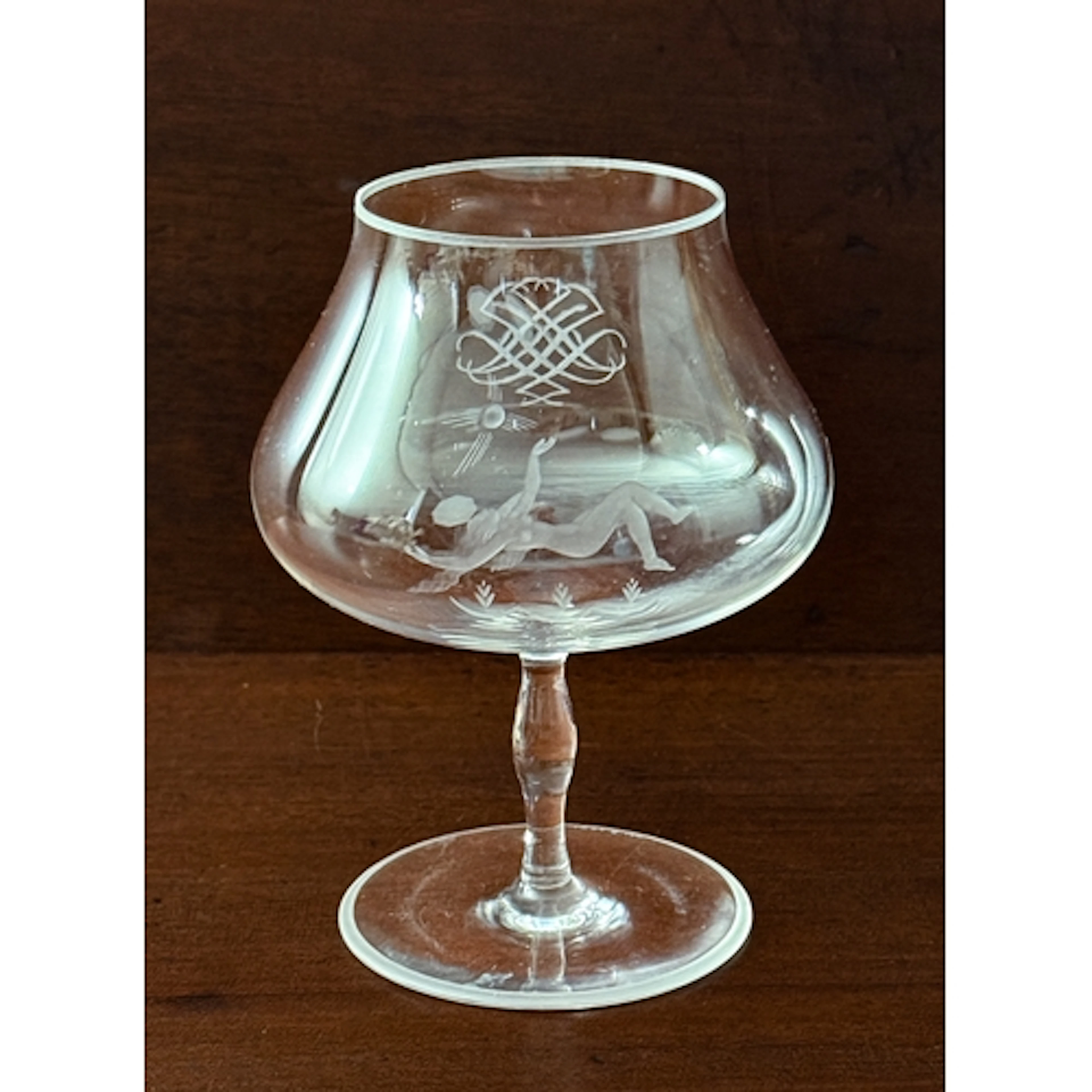 Simon Gate for Orrefors - a 1920's tasting glass, engraved w...