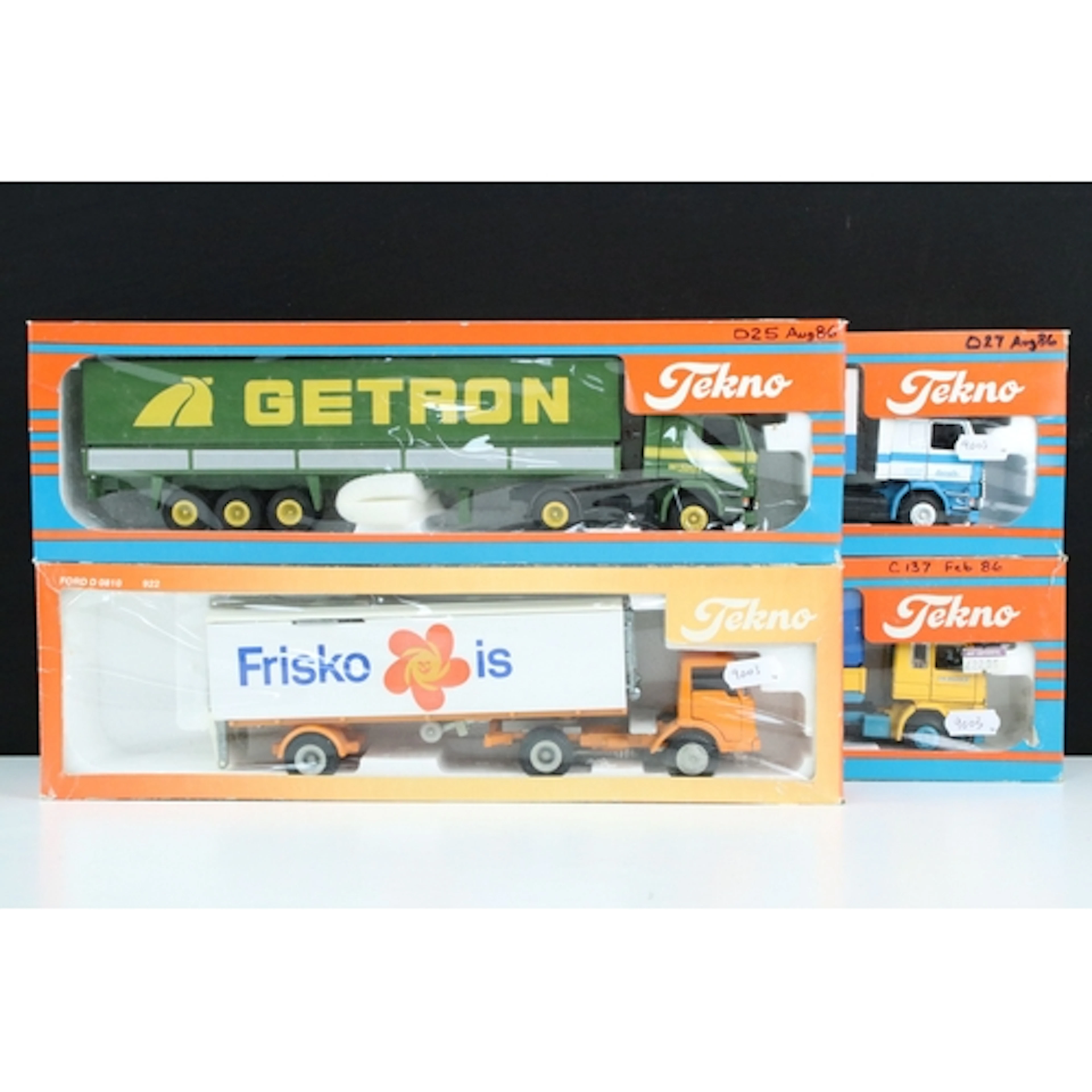 Four boxed Tekno 1/50 diecast haulage models to include Scan...