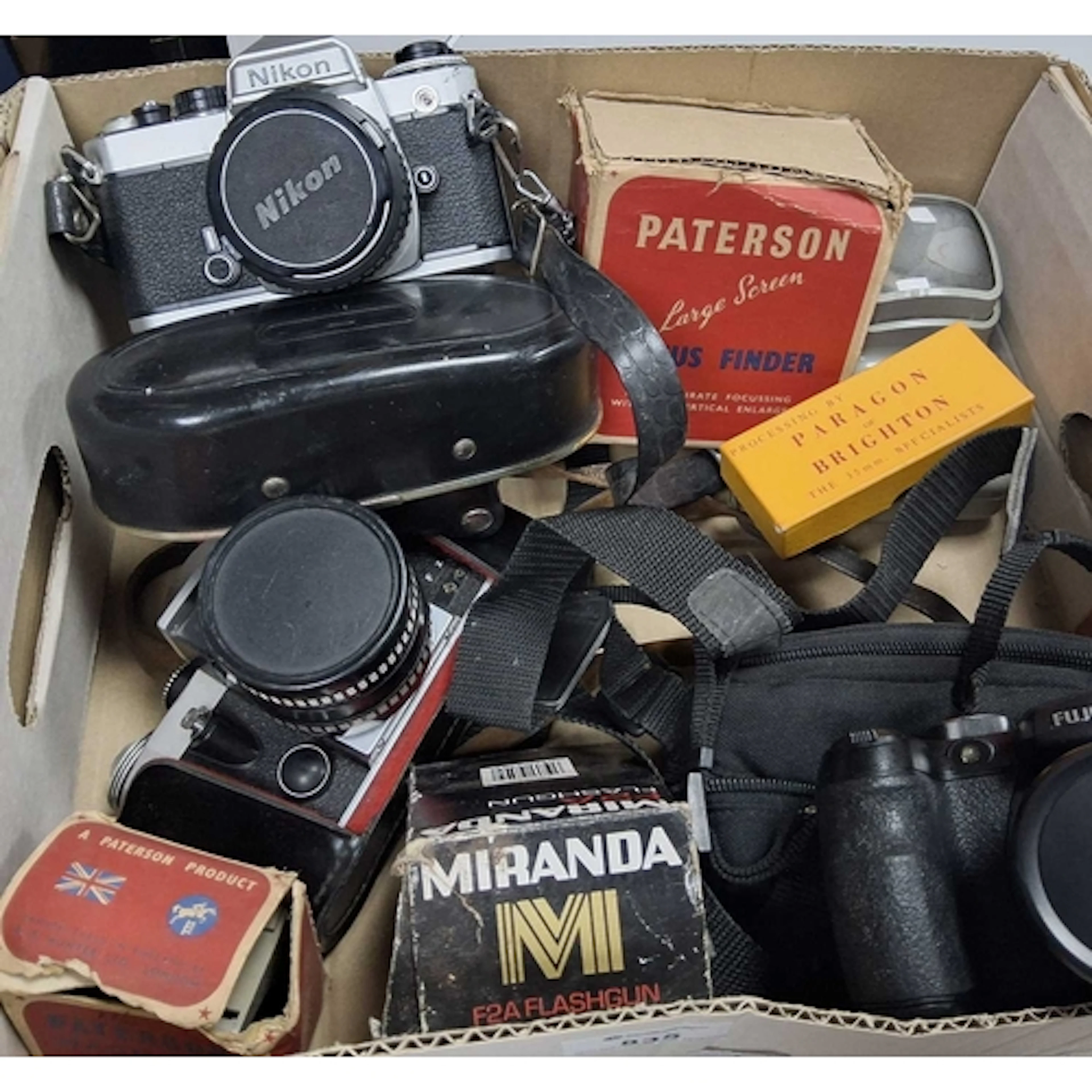 ONE BOX OF PHOTOGRAPHY INTEREST ITEMS, to include a Fujifilm...
