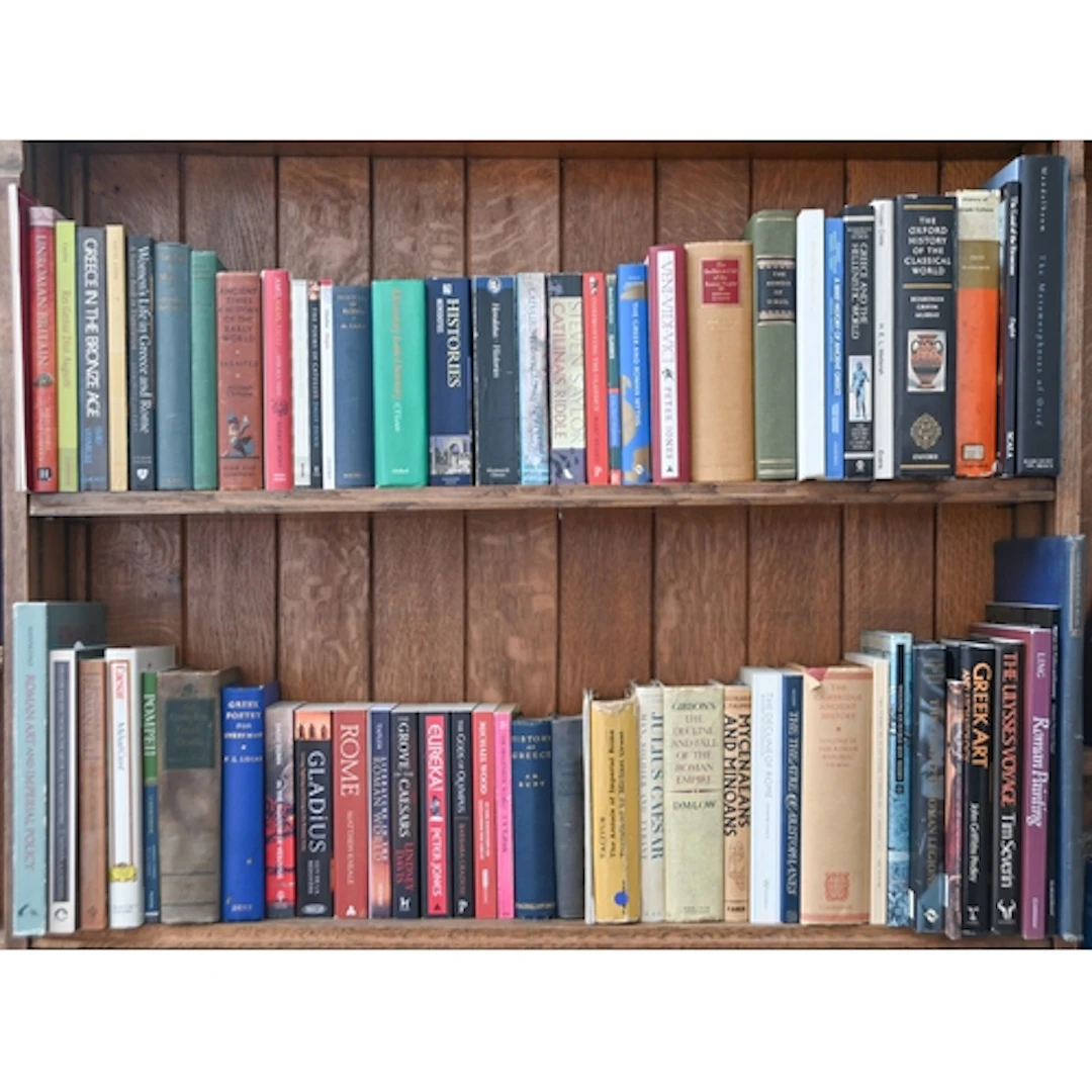 Books. Three and a half shelves of classics, early 20th c an...