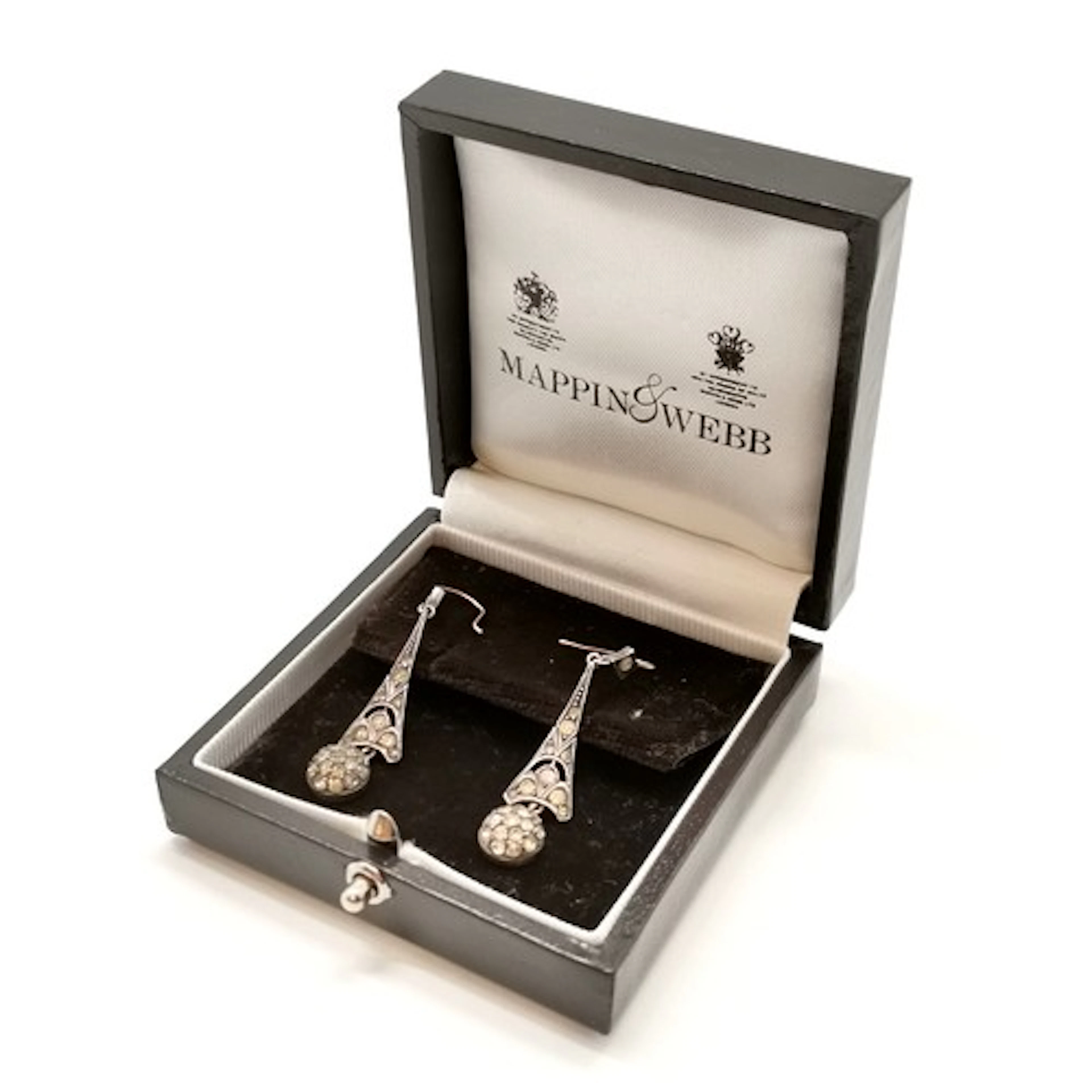 Antique 935 silver paste set earrings on unmarked gold wires...
