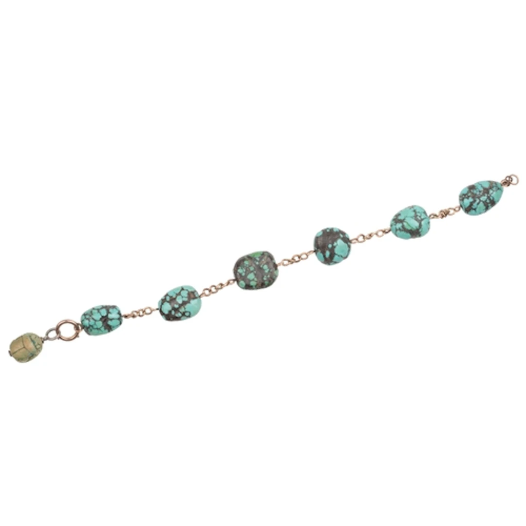 A turquoise bracelet, early 20th century, composed of turquo...