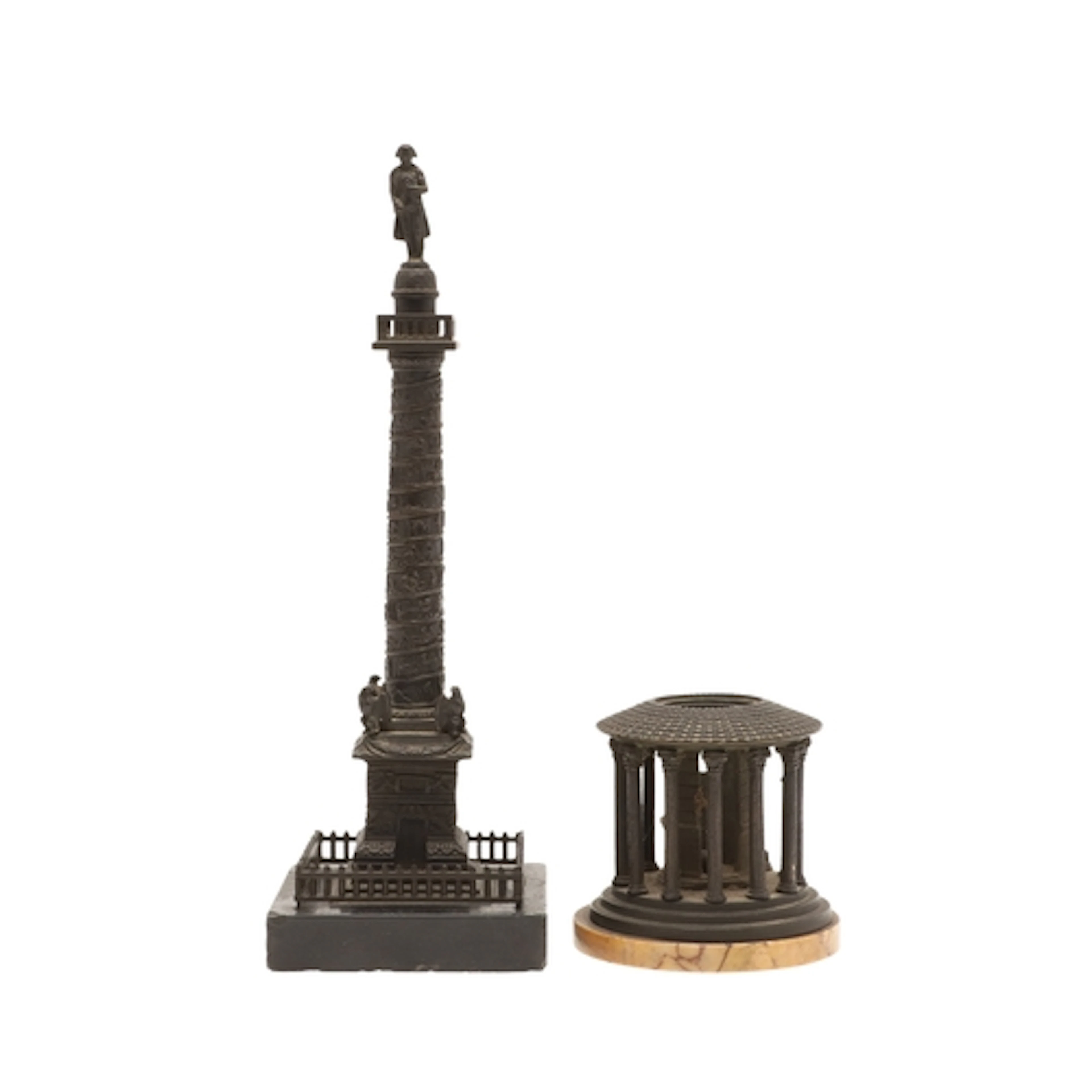 TWO 19TH CENTURY GRAND TOUR BRONZE LIBRARY MODELS. A Grand T...