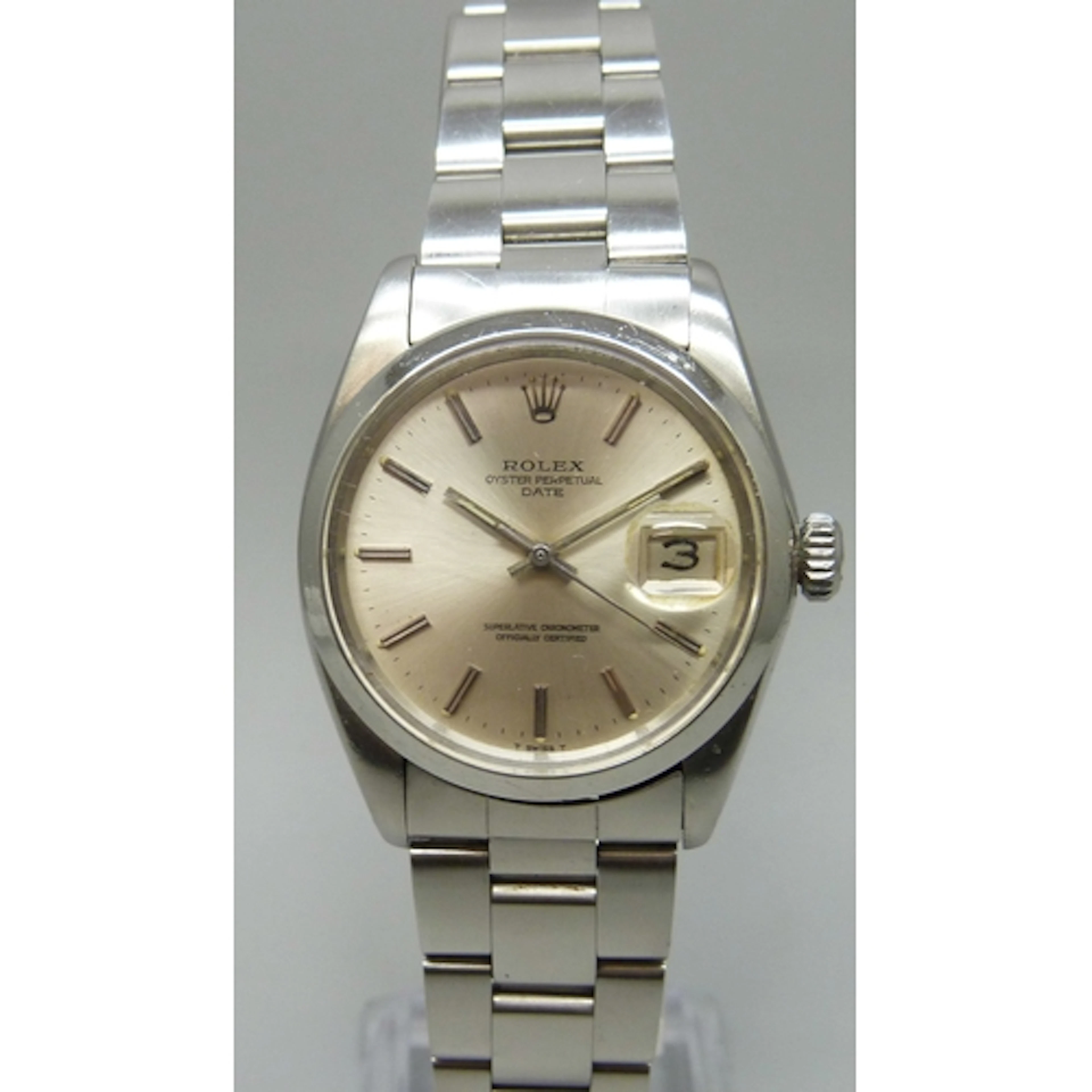 A Rolex Oyster Perpetual date wristwatch with stainless stee...
