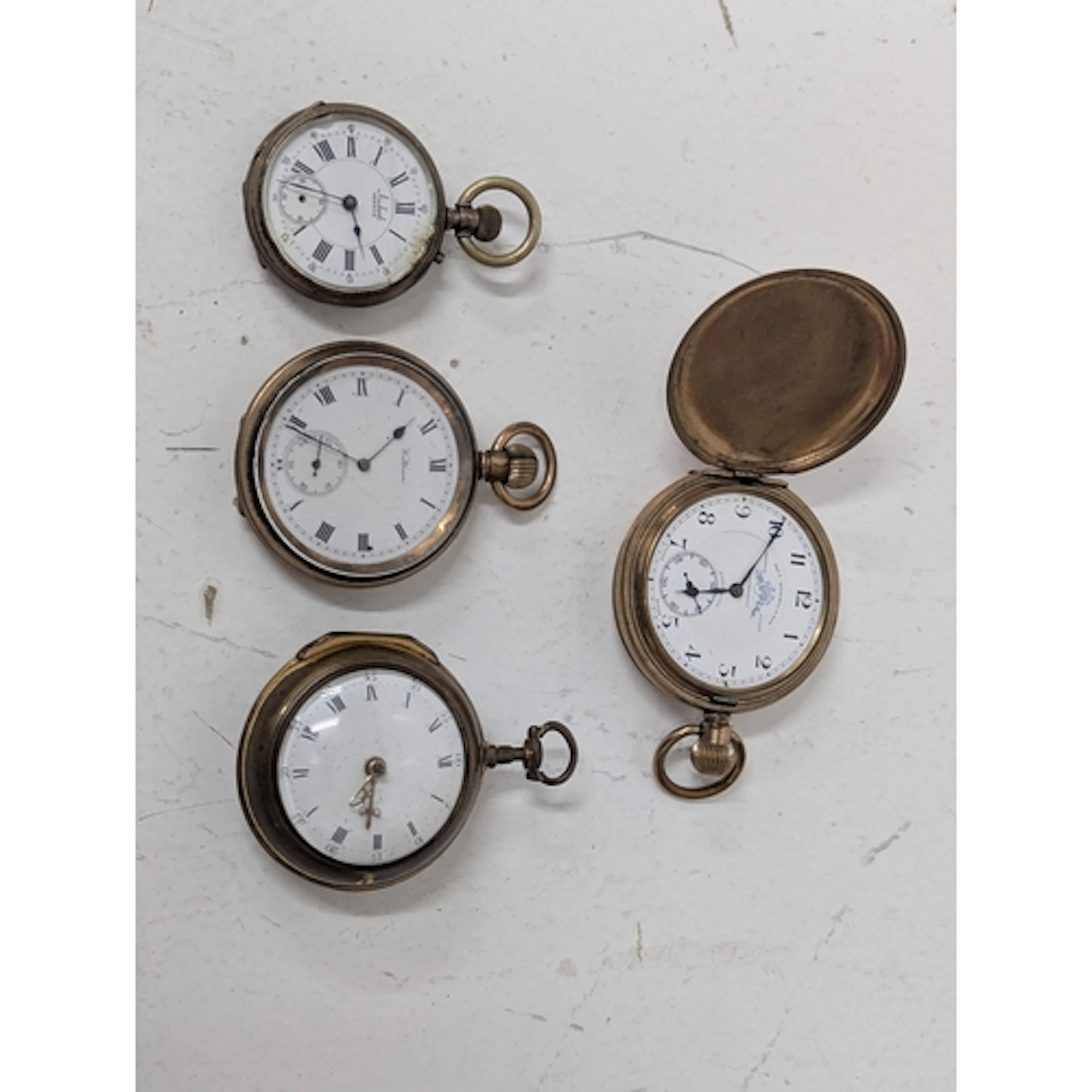 Four pocket watches to include a George III pair cased fusee...