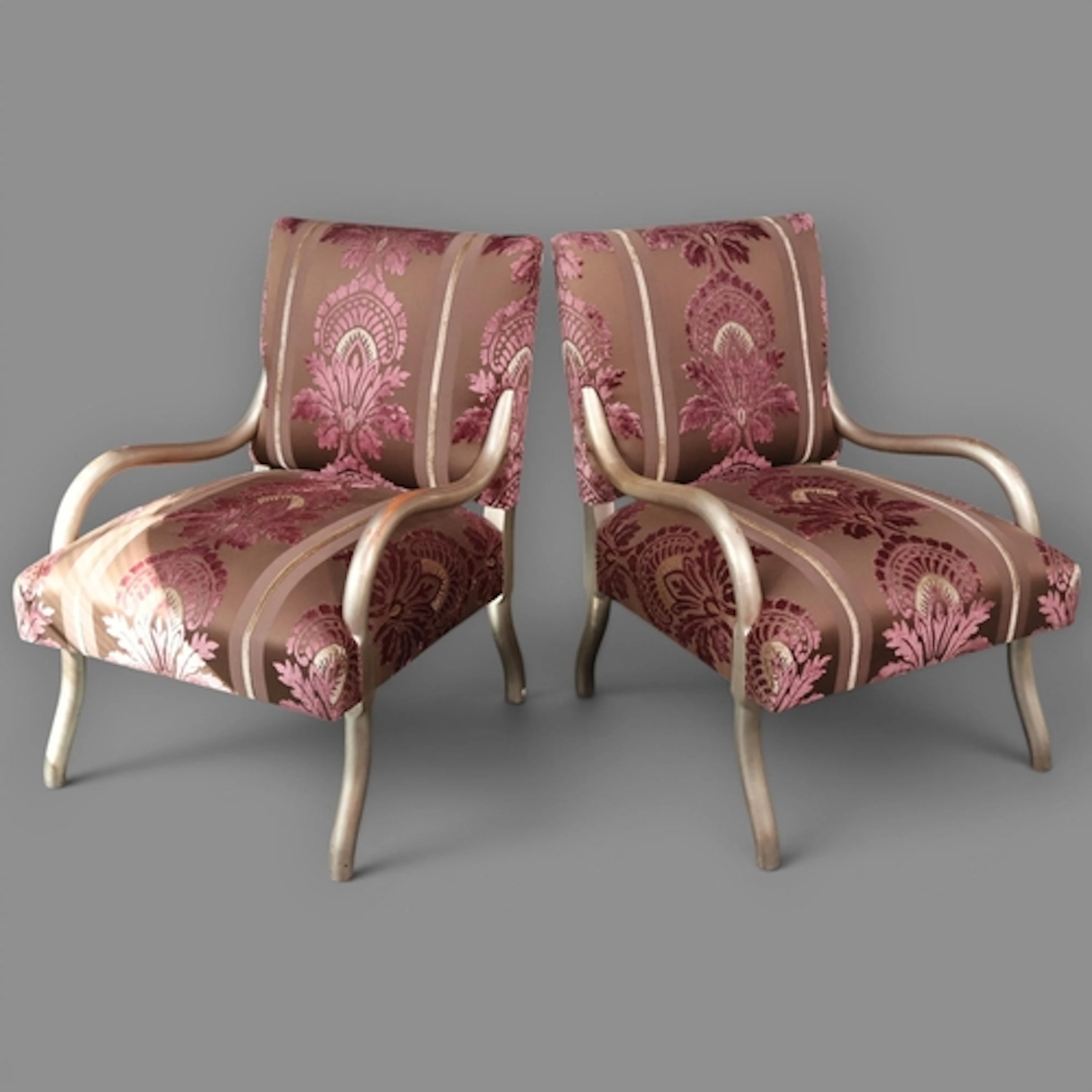 JEAN MICHEL FRANK, a pair of Art Deco Rockefeller lounge cha...
