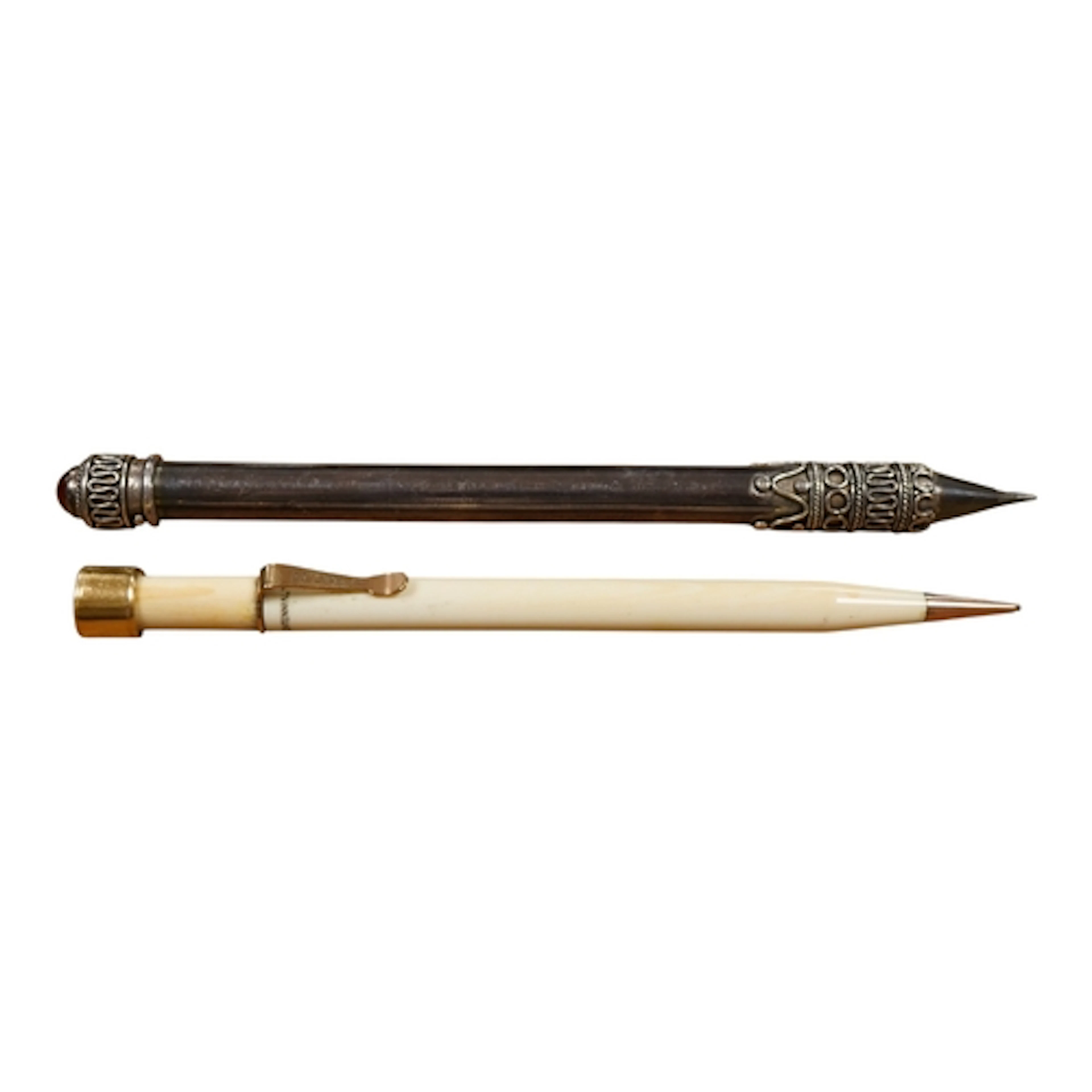 A rare S. Mordan & Co. Centennial pencil in white ivory colo...