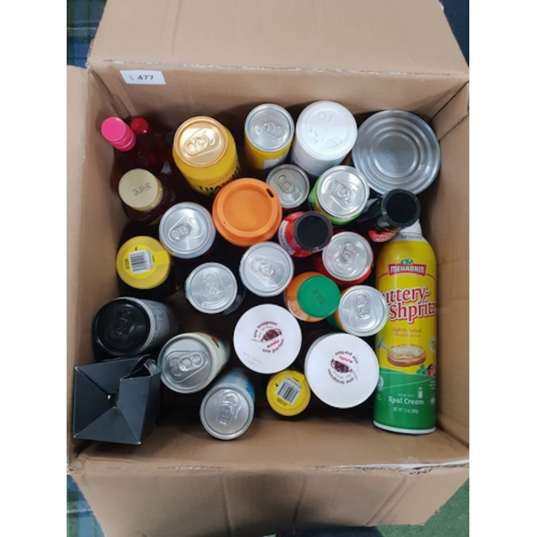 ONE BOX OF FOOD & DRINK including cider, Nutella, Fireball a...