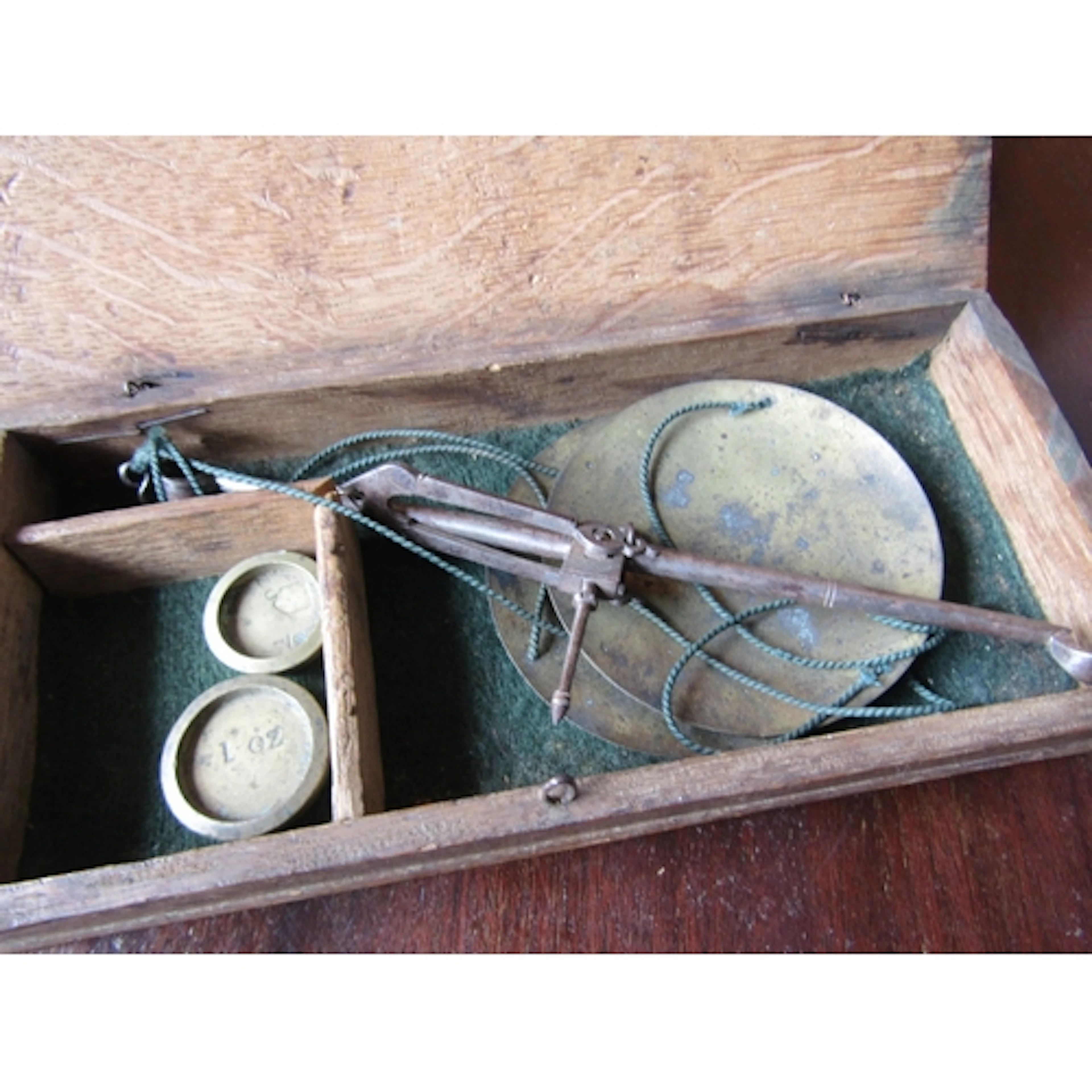Antique Gold and Silver Travel Weighing Scales Contained Wit...