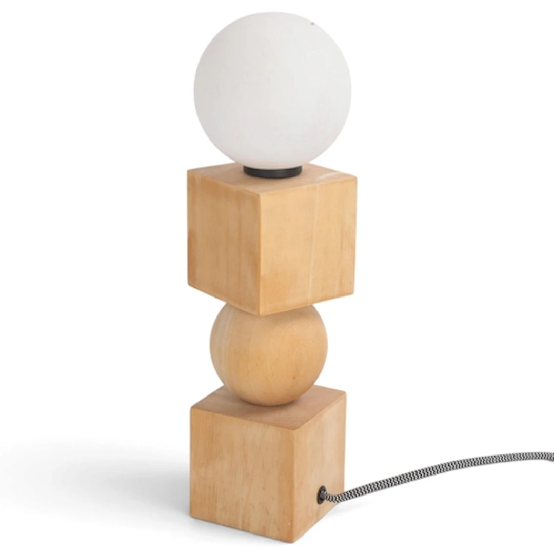 DAN LOVATT, a Seed table lamp with frosted glass shade on se...