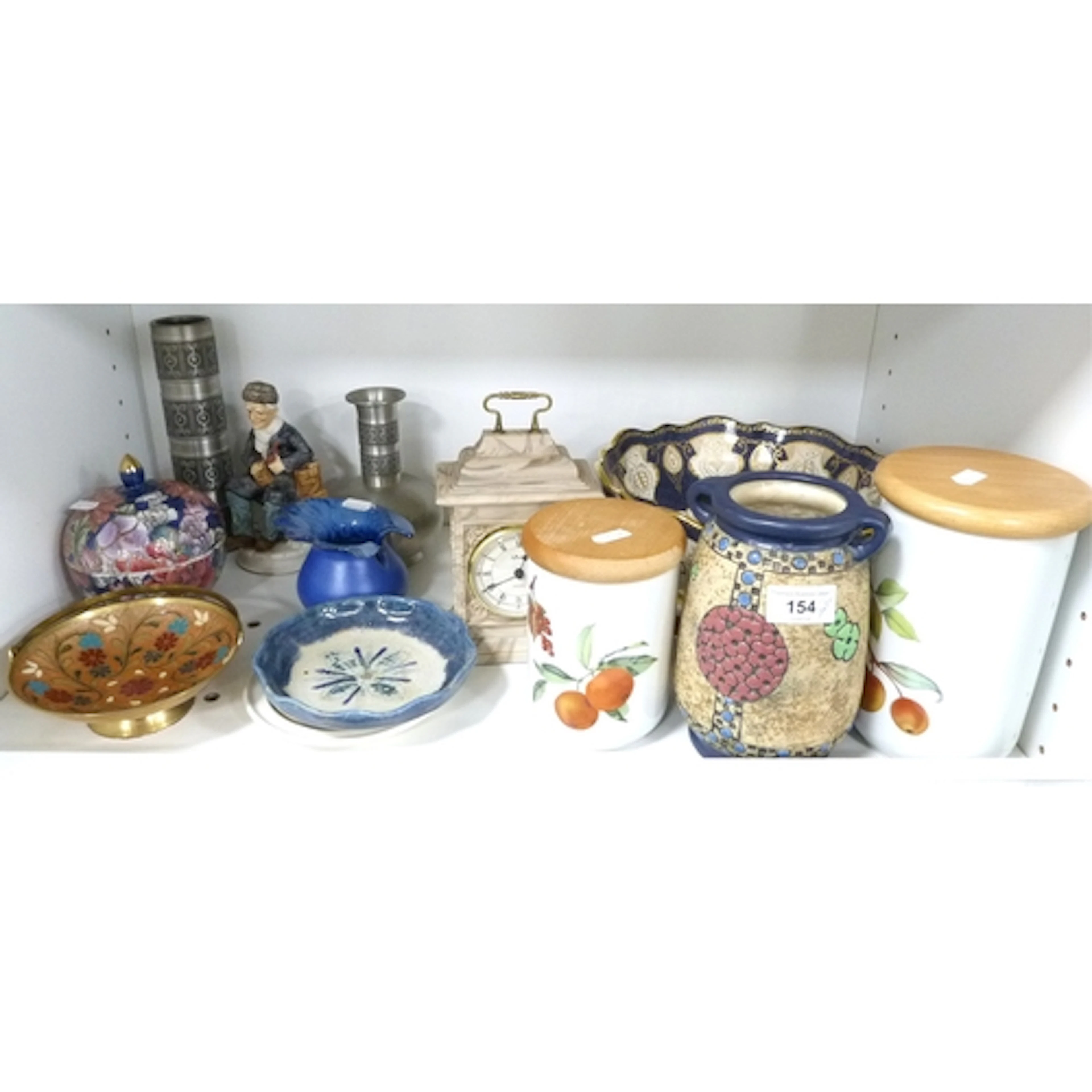 Shelf lot of ceramics to include Amphora Campina vase, Aynsl...