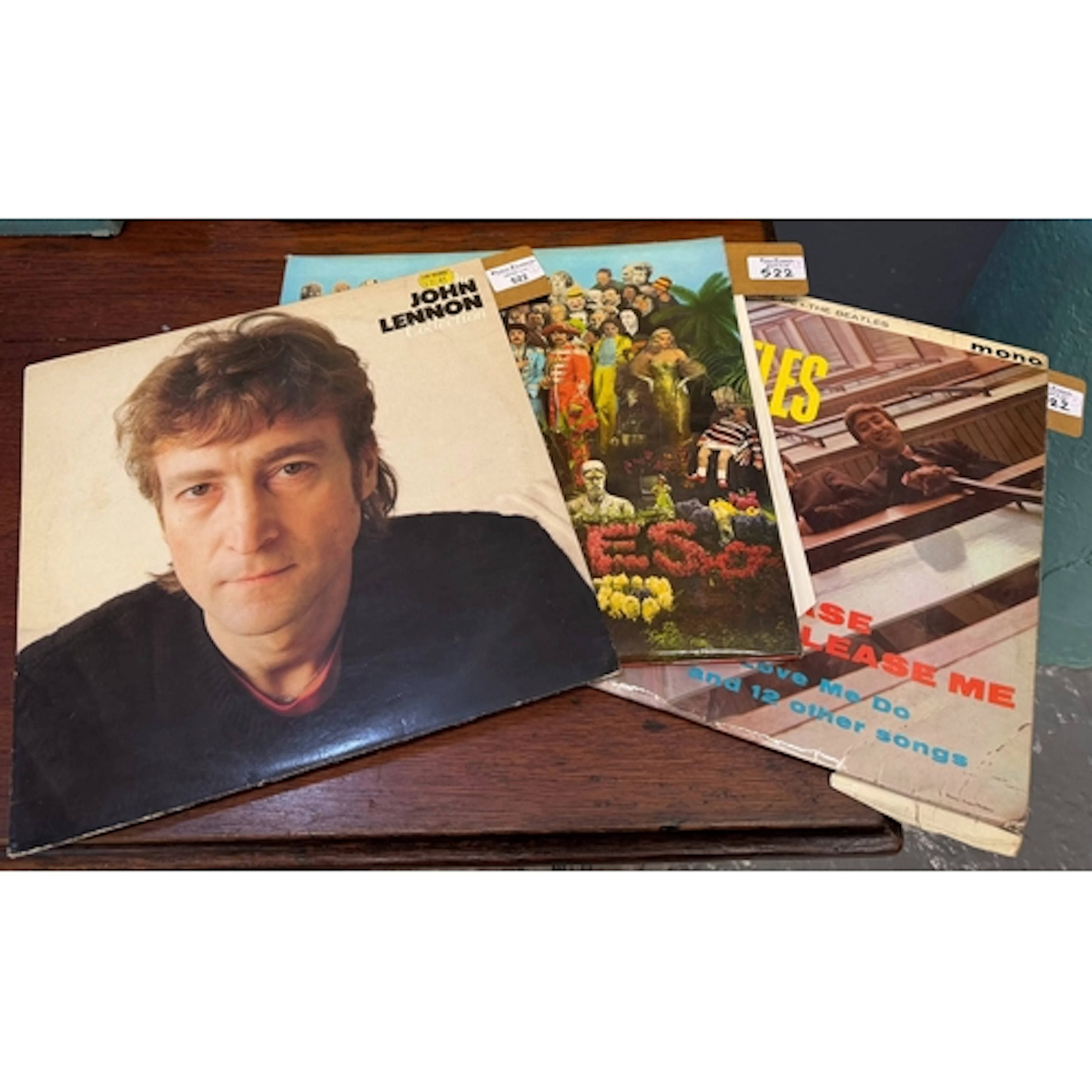 Three Beatles vinyl LPs to include: 'Sargent Pepper's Lonely...